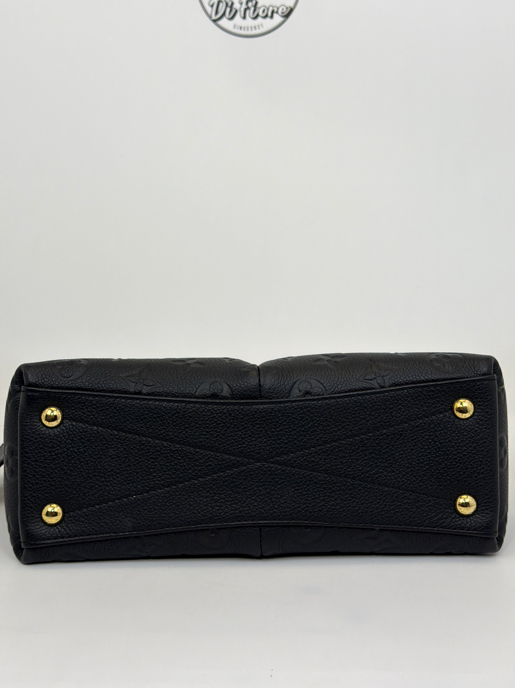 Borsa Louis Vuitton V tote BB nera panna e oro