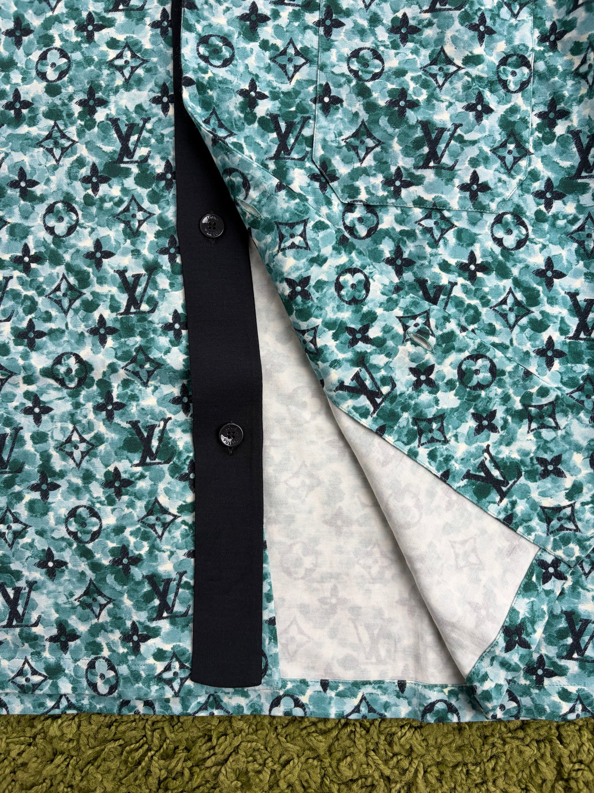 Camicia Louis Vuitton Monogram Pointillism SS crepe Azzurra M