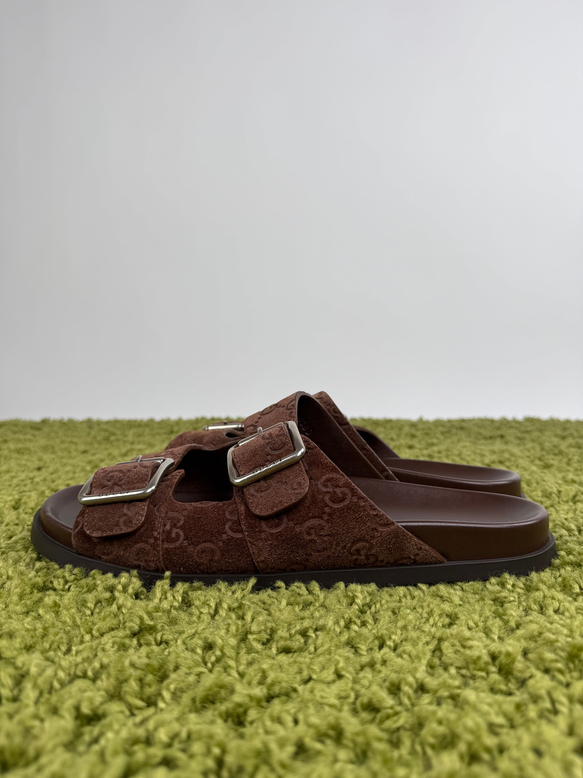 Ciabatta Gucci in Camoscio Marrone 8