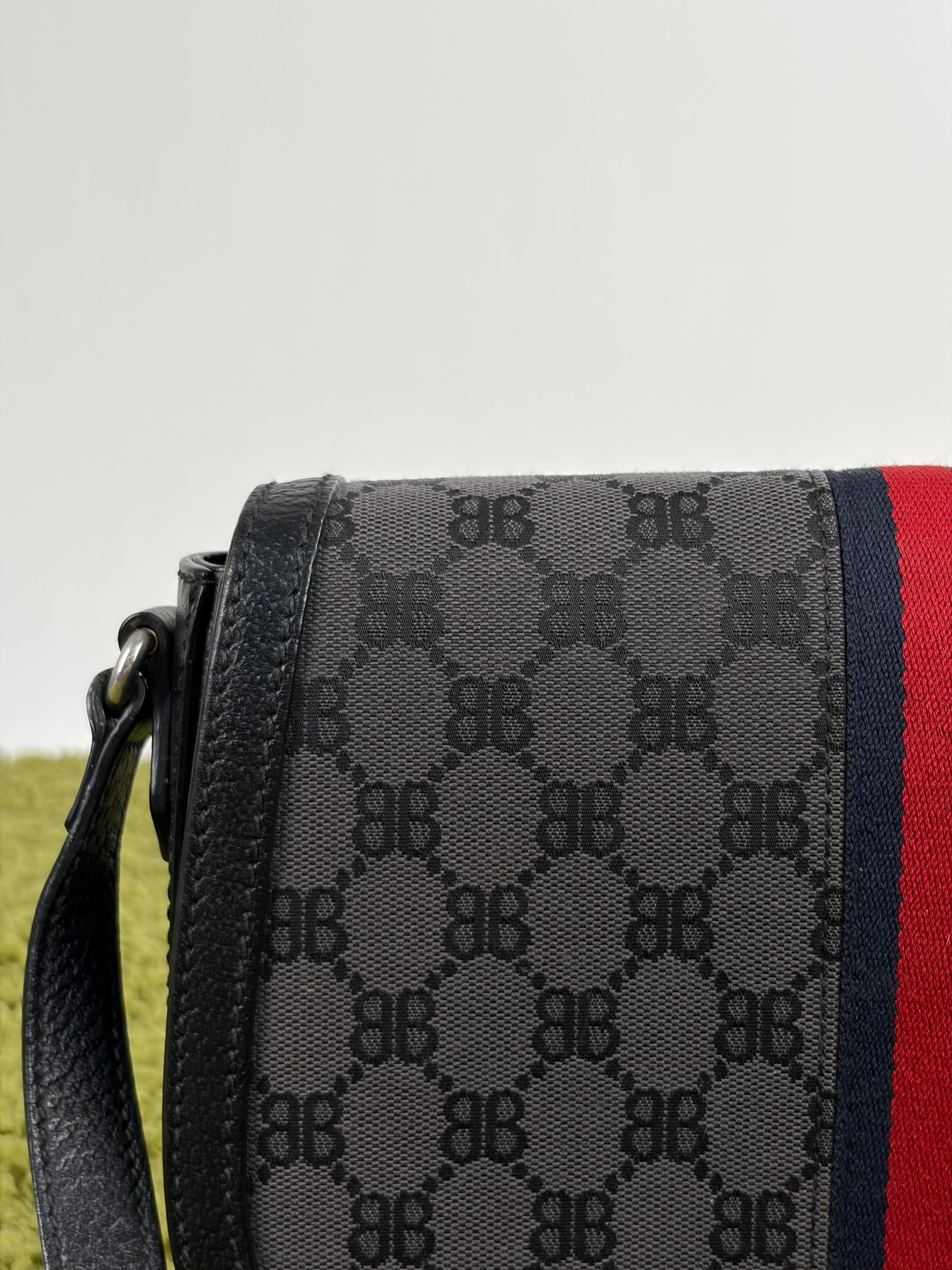 Borsello Balenciaga X Gucci nero rosso e blu