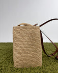 Borsa Celine Cabas Thais in rafia beige e marrone
