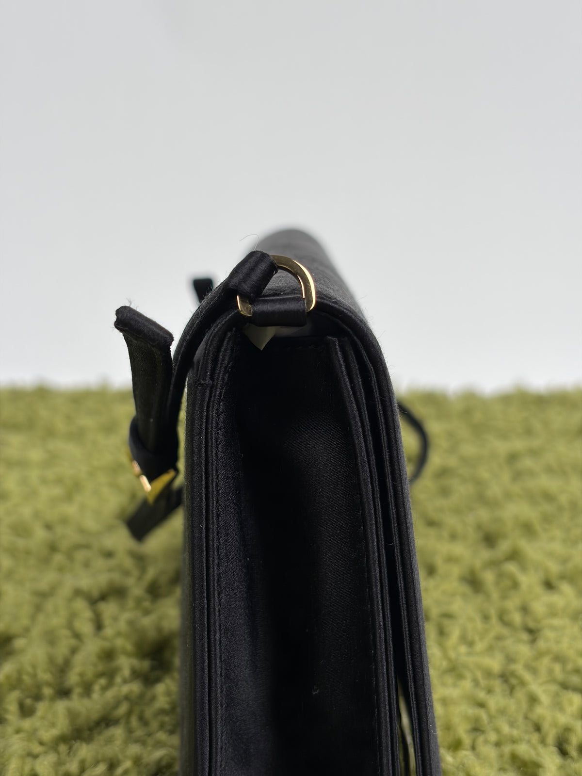 Borsa a spalla Prada Mini in raso Nero