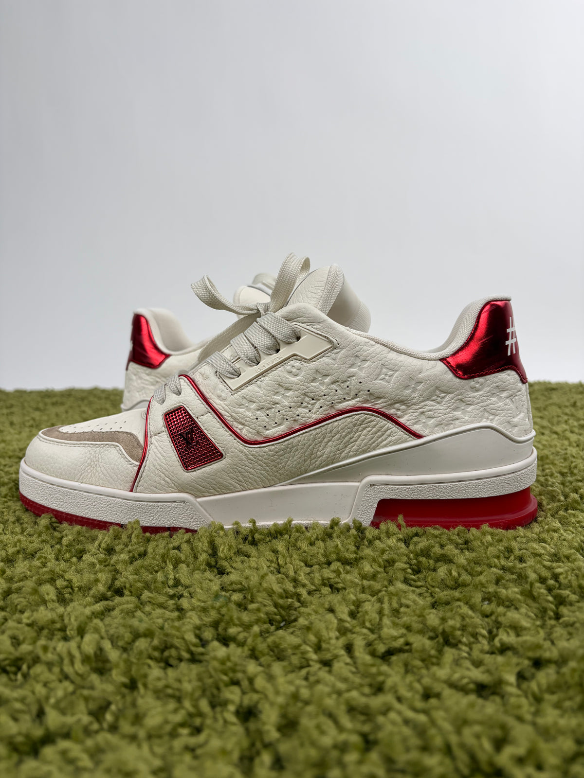 Louis Vuitton Trainer Bianco Rosso 8