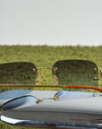 Occhiali da sole Rimless Cartier Eyewear Oro con lenti sfumate