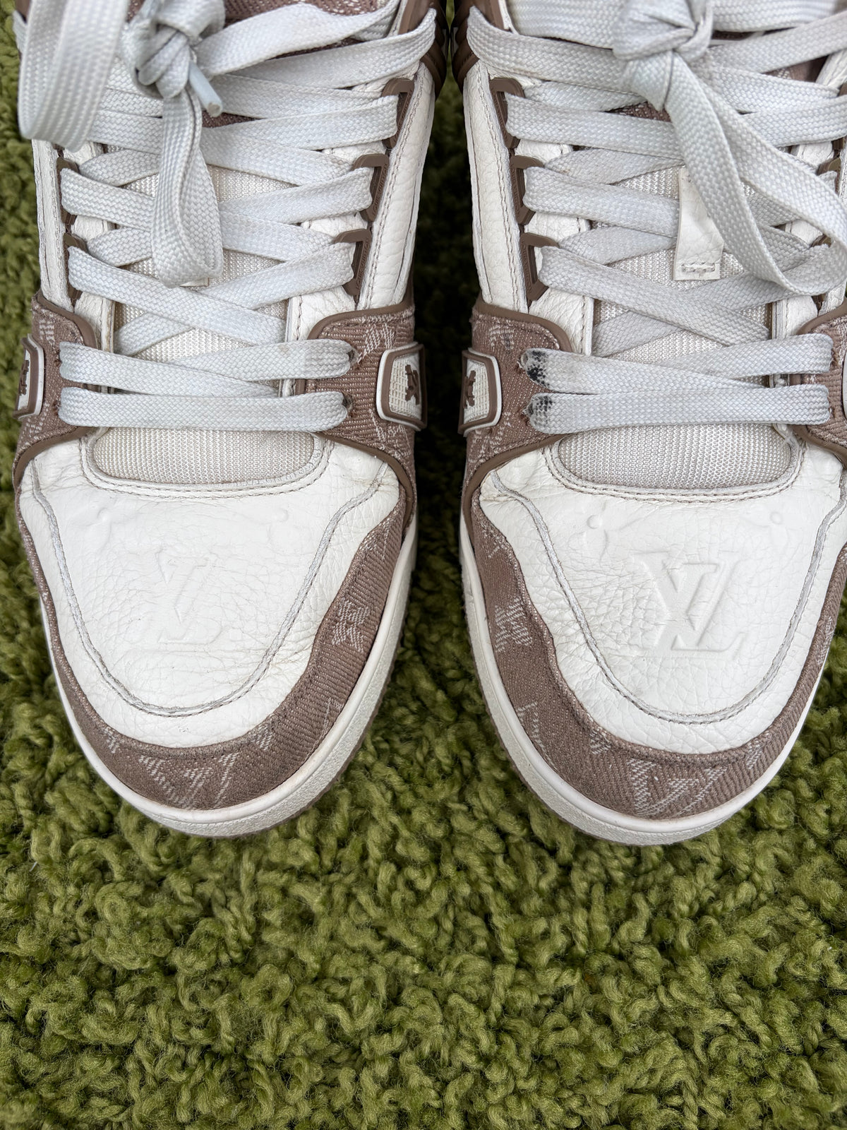 Louis Vuitton Trainer in Denim Marrone 7.5 - Second Hand Di Fiore