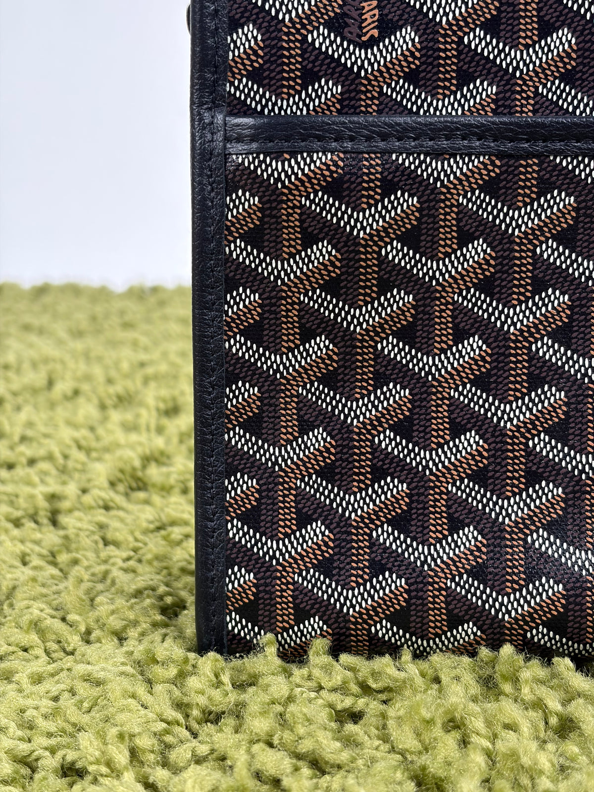 Pochette Goyard Jouvence MM in tela Goyardine Nera