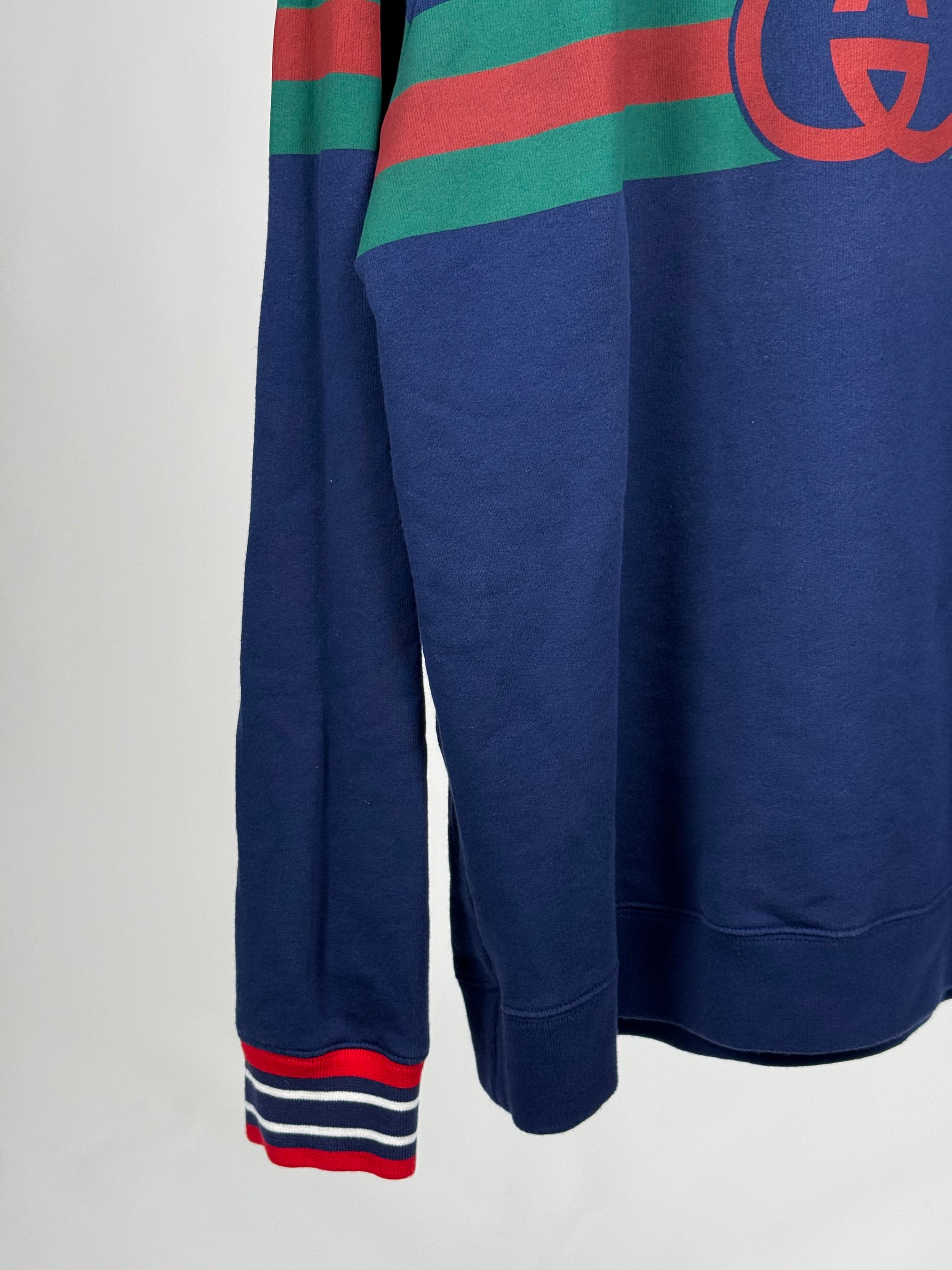 Felpa Gucci Size XXL blu verde e rossa