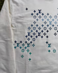 Louis Vuitton Felpa Bianca con Monogram Azzurro XXL