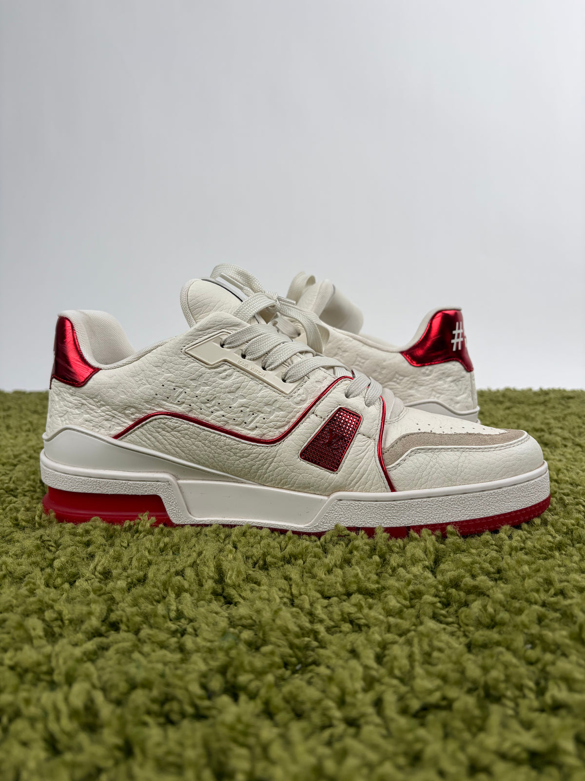 Louis Vuitton Trainer Bianco Rosso 8