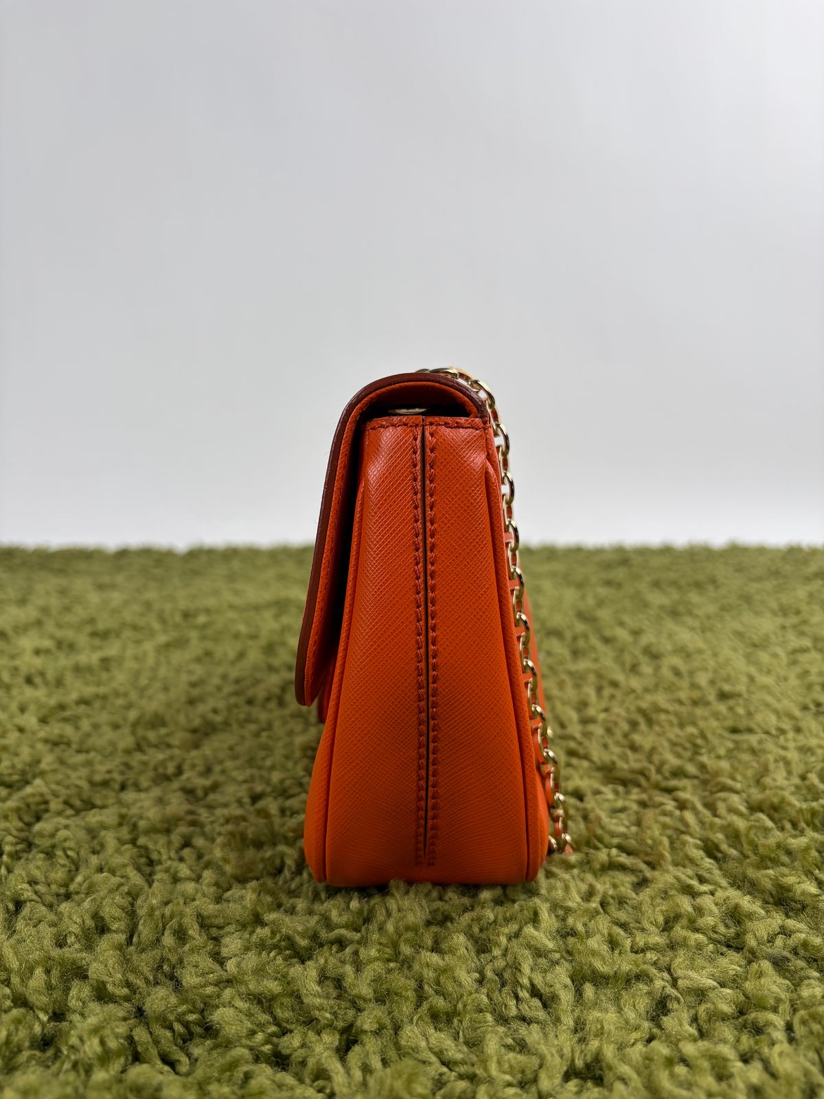 Borsa Ferragamo Gancini Chain Arancione