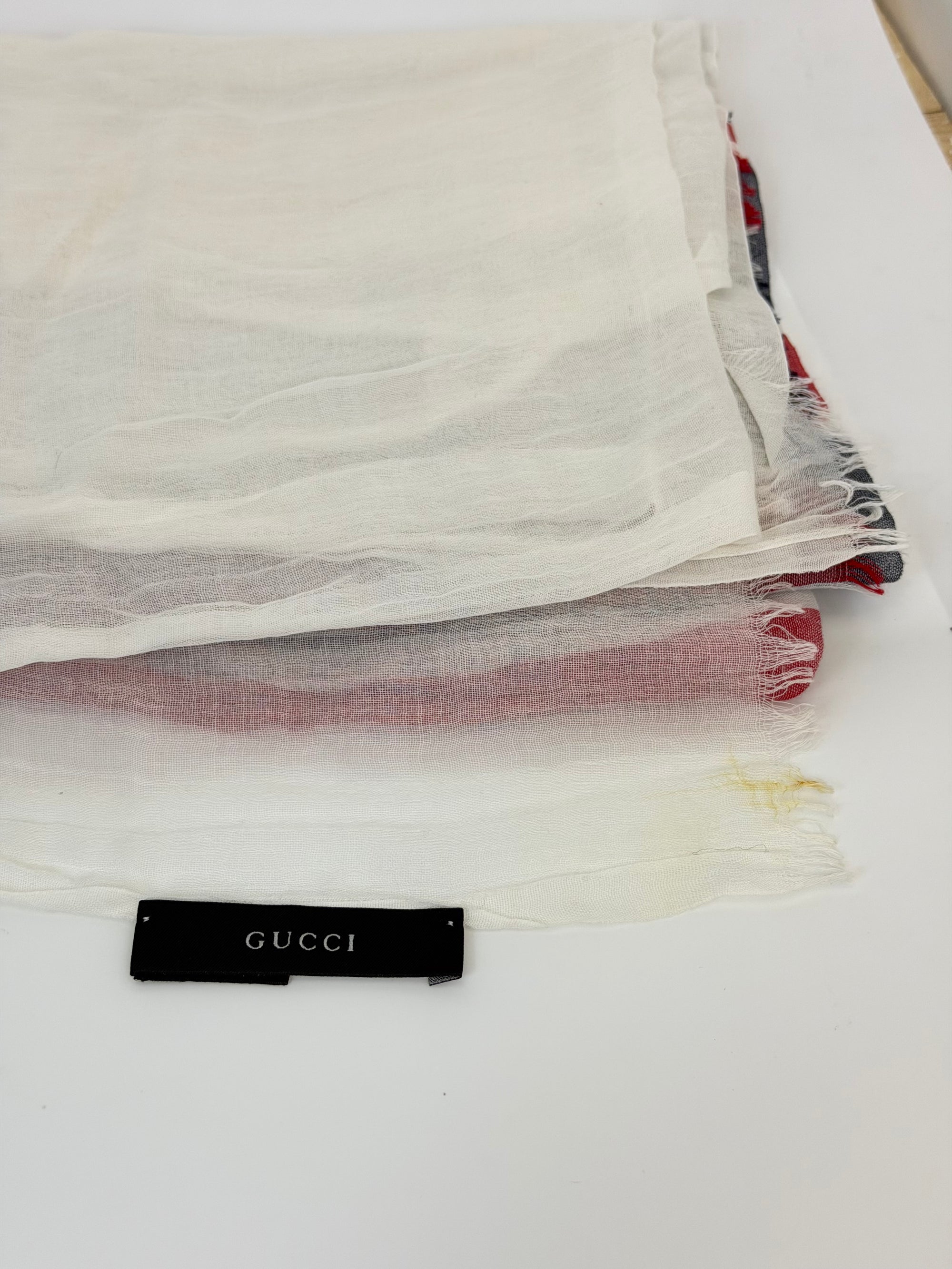 Foulard Gucci beige rosso e blu