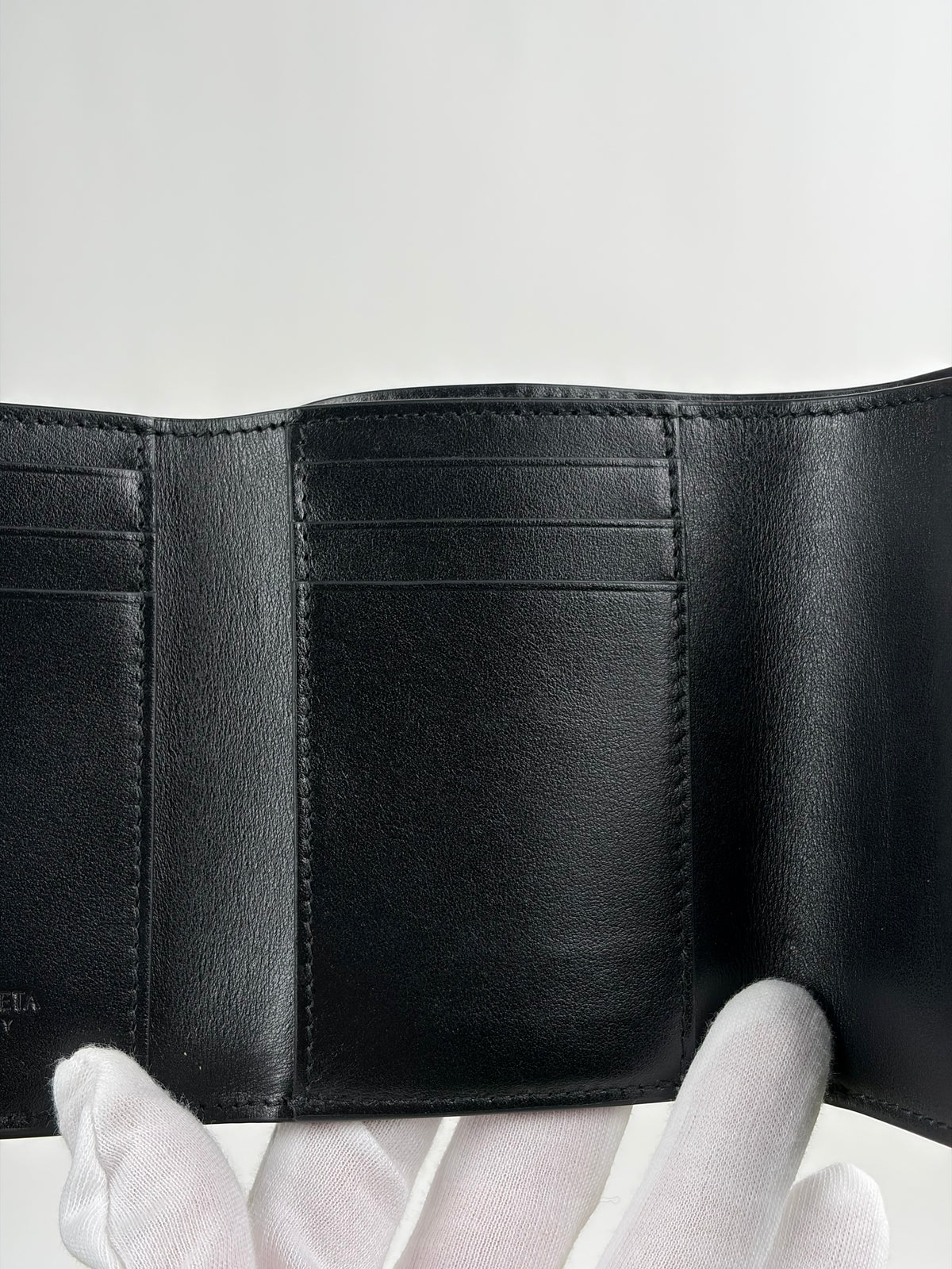 Portafoglio Bottega Veneta Tri-Fold Cassette Small Nero