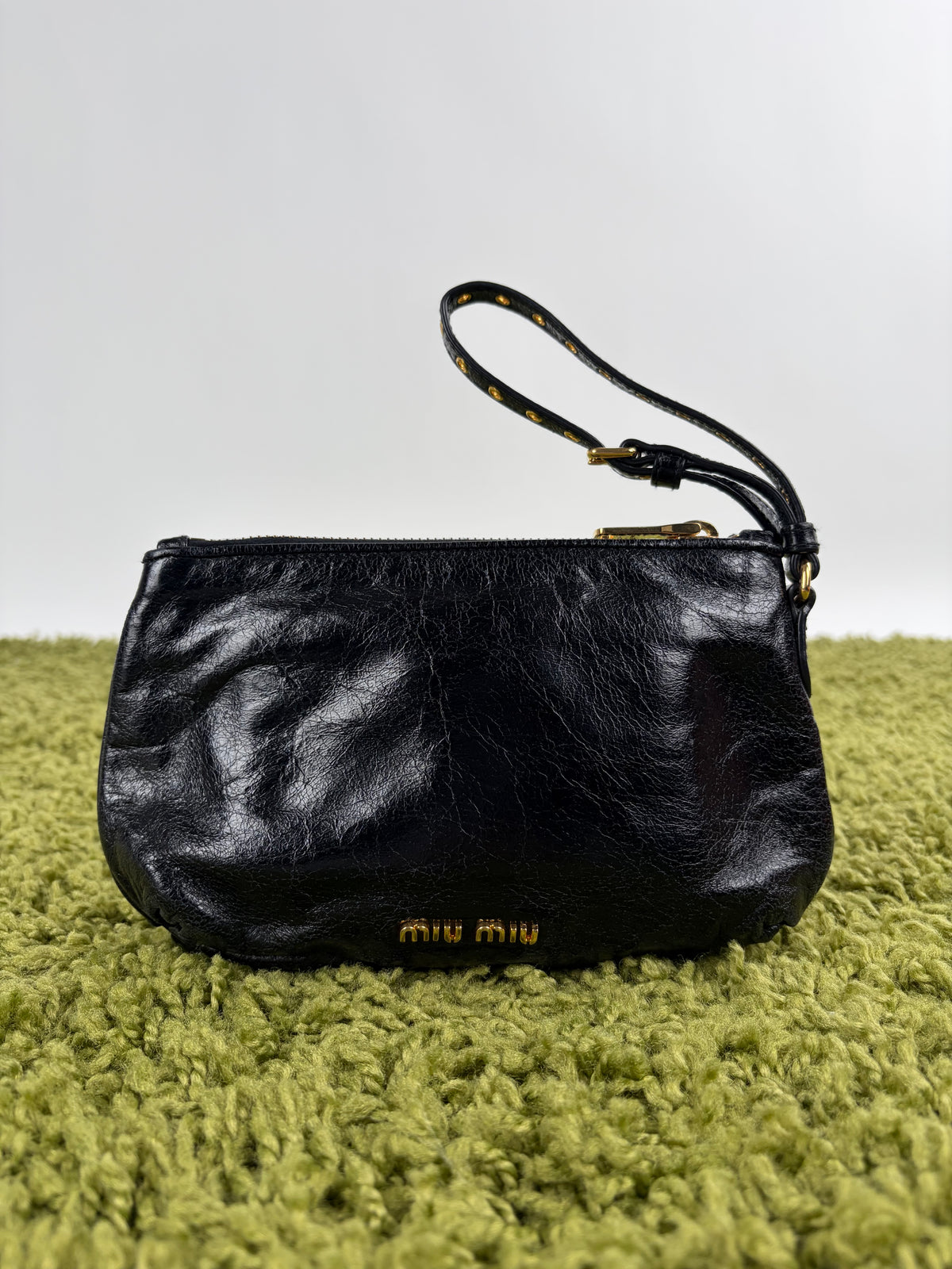 Borsa Miu Miu Pour Accessories Vitello Shine Sac Nera
