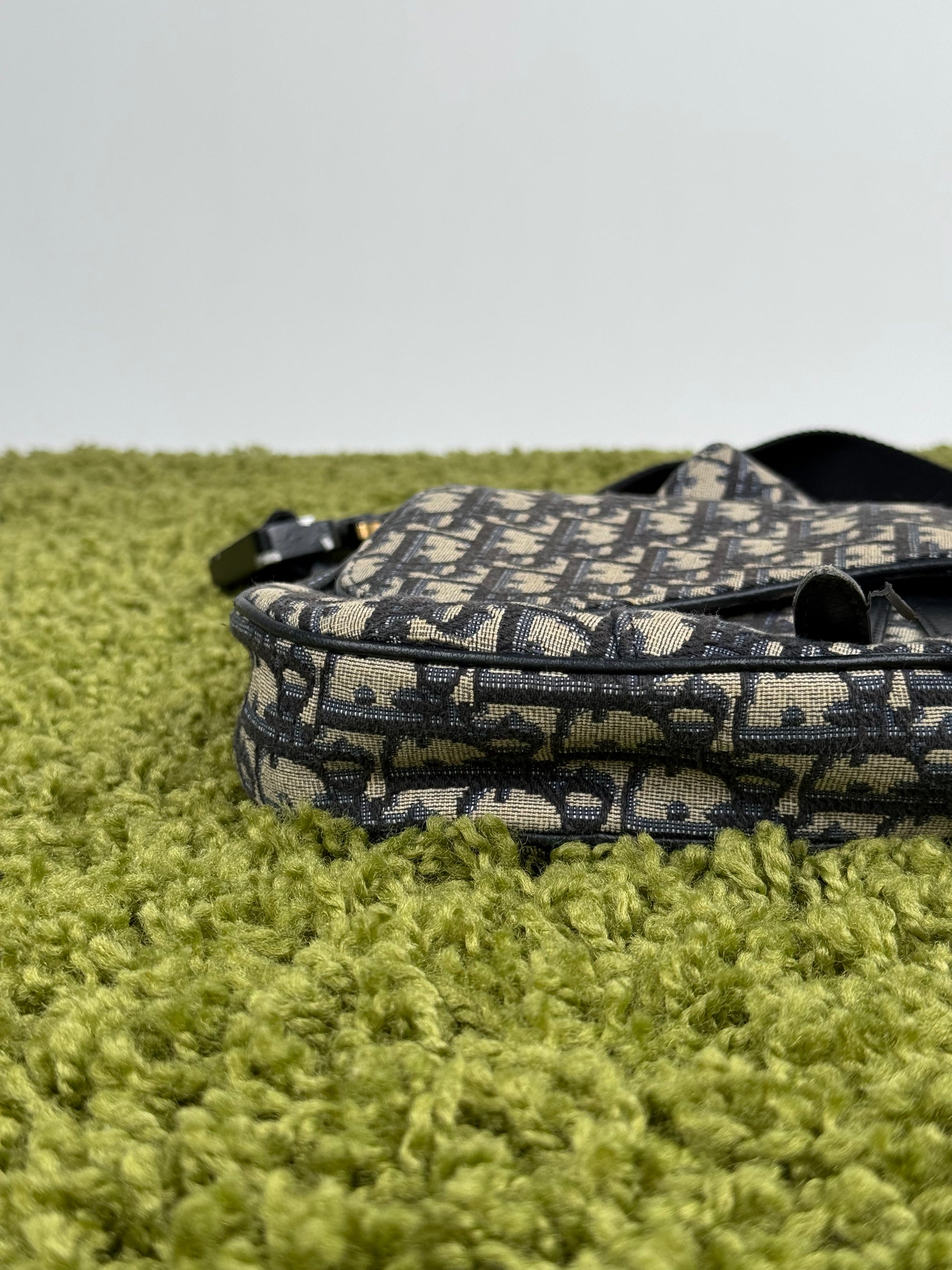 Borsa Saddle Christian Dior In oblique Beige Blu