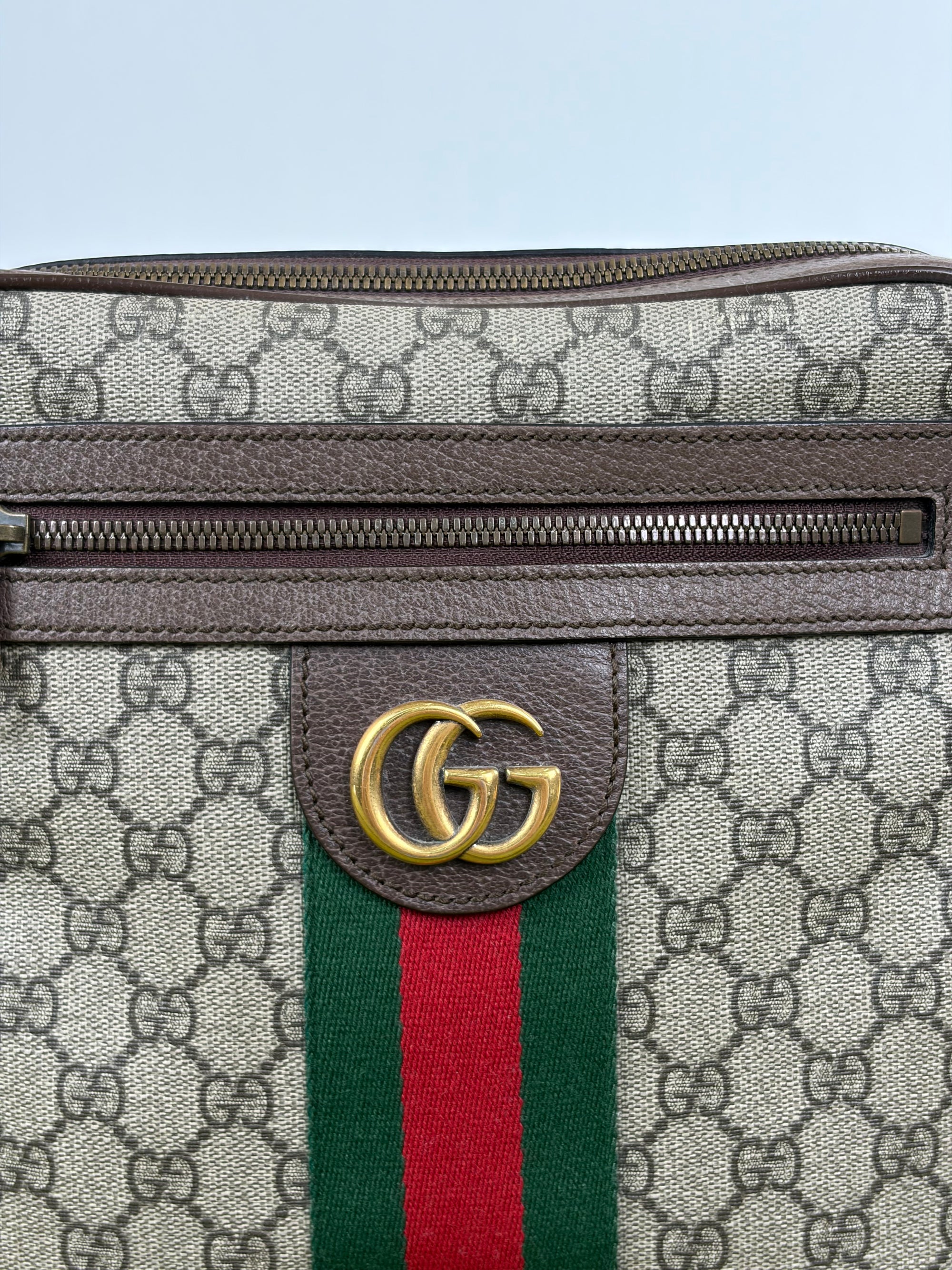 Borsello Gucci beige verde e rosso