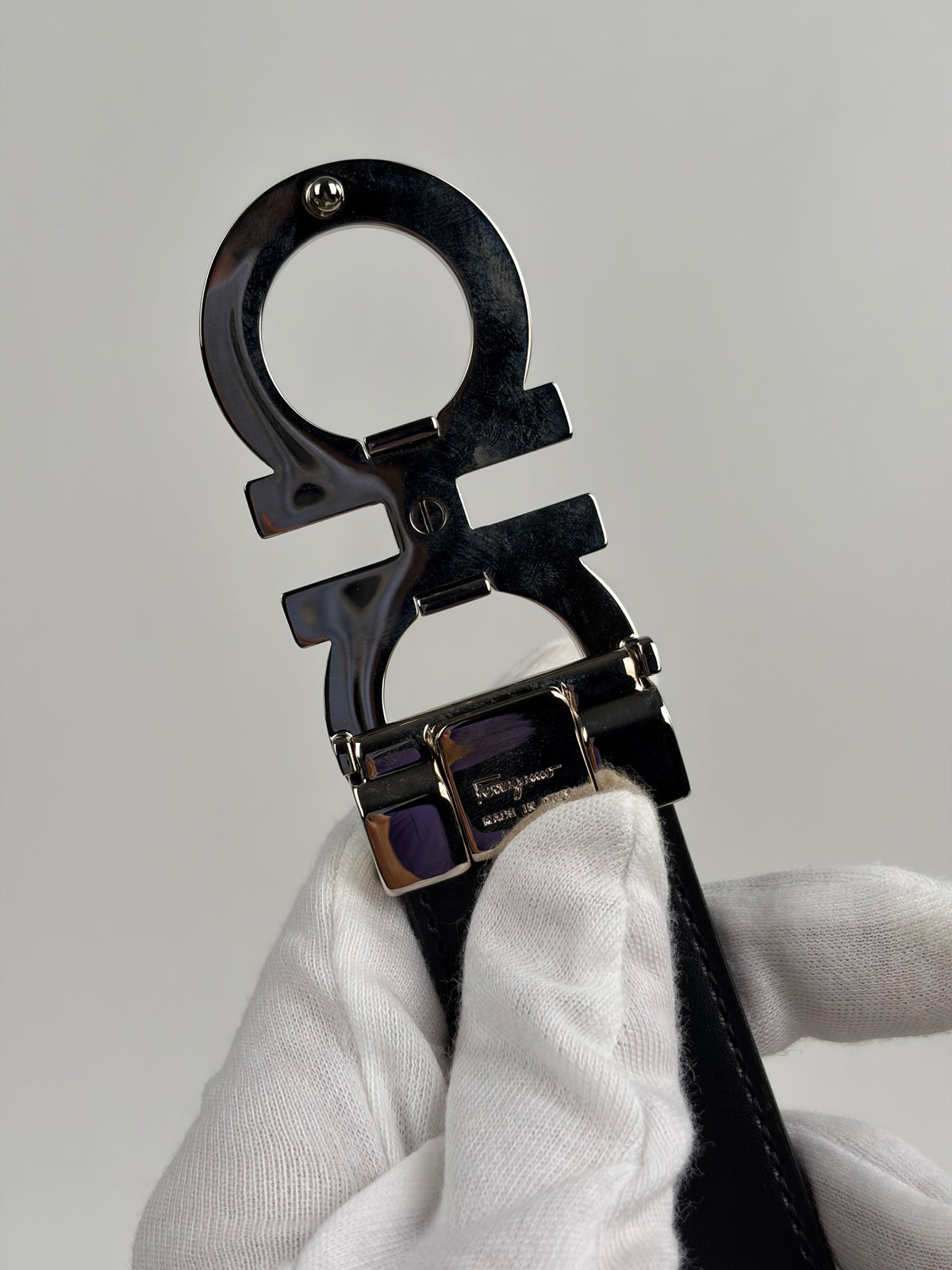 Cintura Ferragamo Double Gancini Nero 110cm
