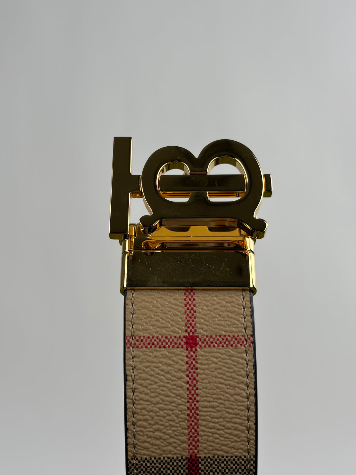 Cintura Burberry TB Reversibile Check Beige 90/36 100cm