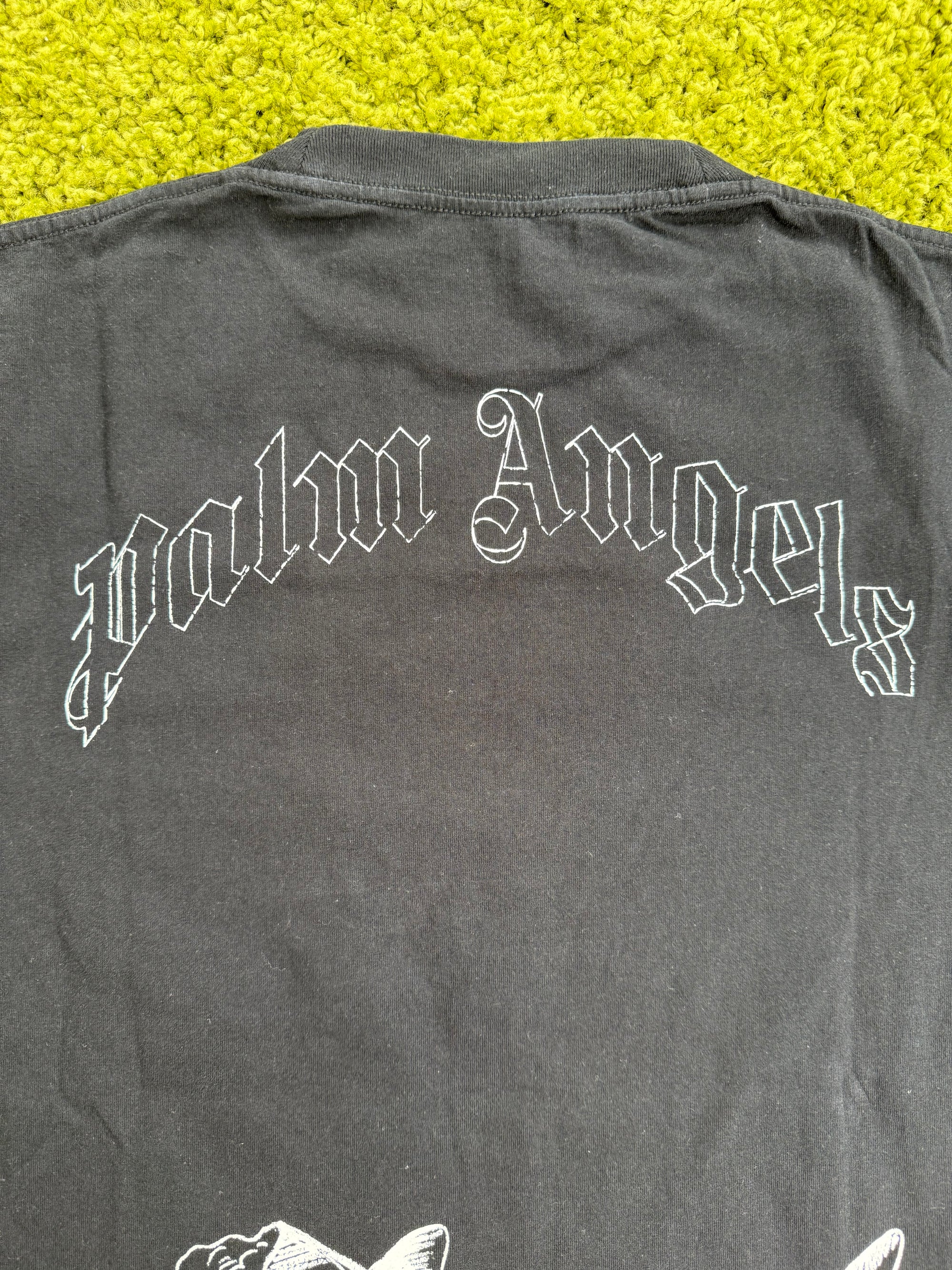 T-Shirt Broken Shark Palm Angels Nera L