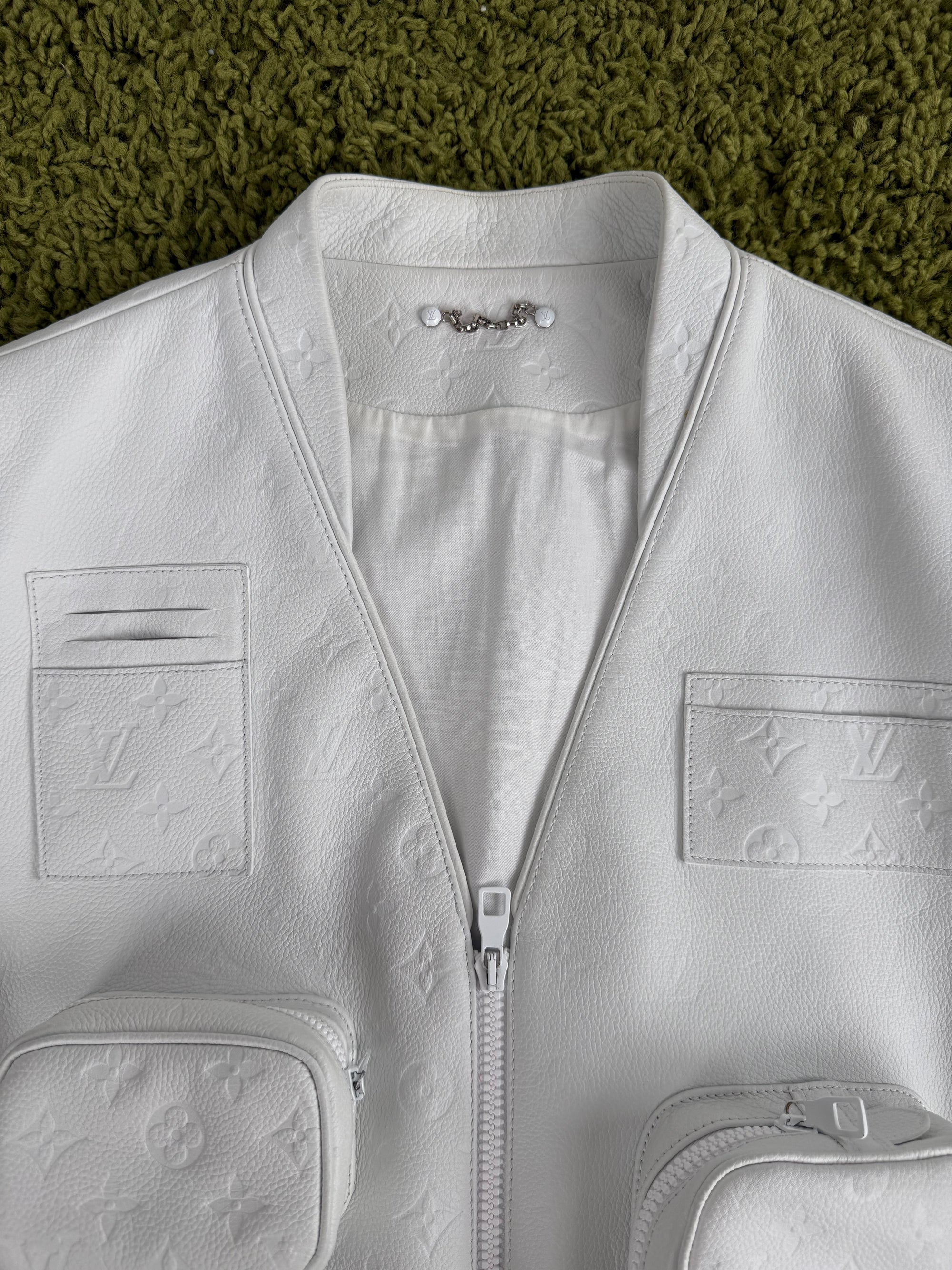 Gilet Louis Vuitton X Virgil Abloh in pelle Monogram Bianco 54