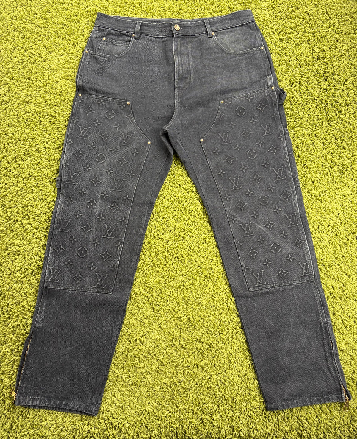 Jeans Louis Vuitton Carpenter in Denim Nero 36