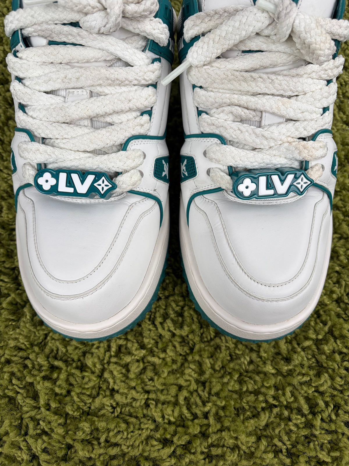 Louis Vuitton Trainer Maxi Bianca Verde 7.5