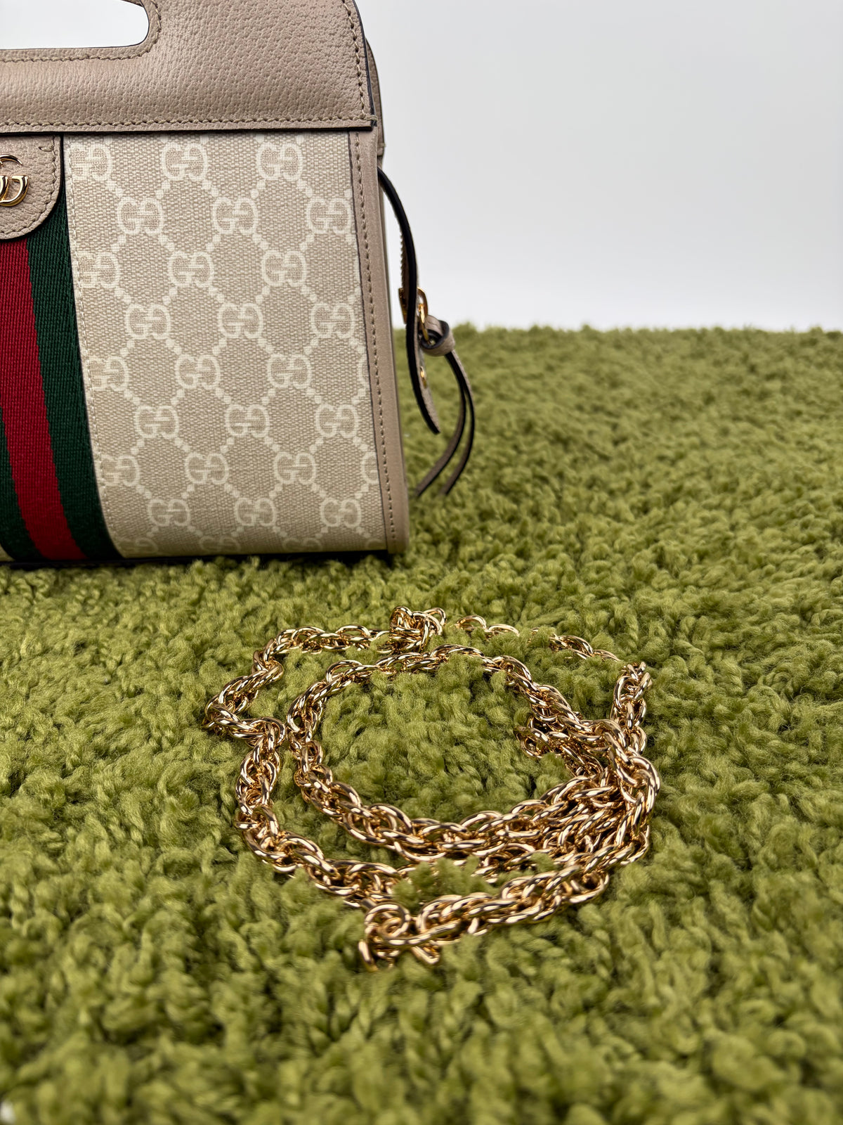 Borsa Gucci Ophidia Cut Out Handle Tote Beige