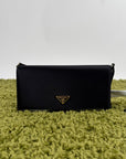 Borsa a spalla Prada Mini in raso Nero
