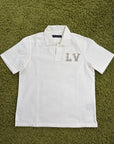 Polo in popeline Louis Vuitton con Patch Ricamata Bianca M