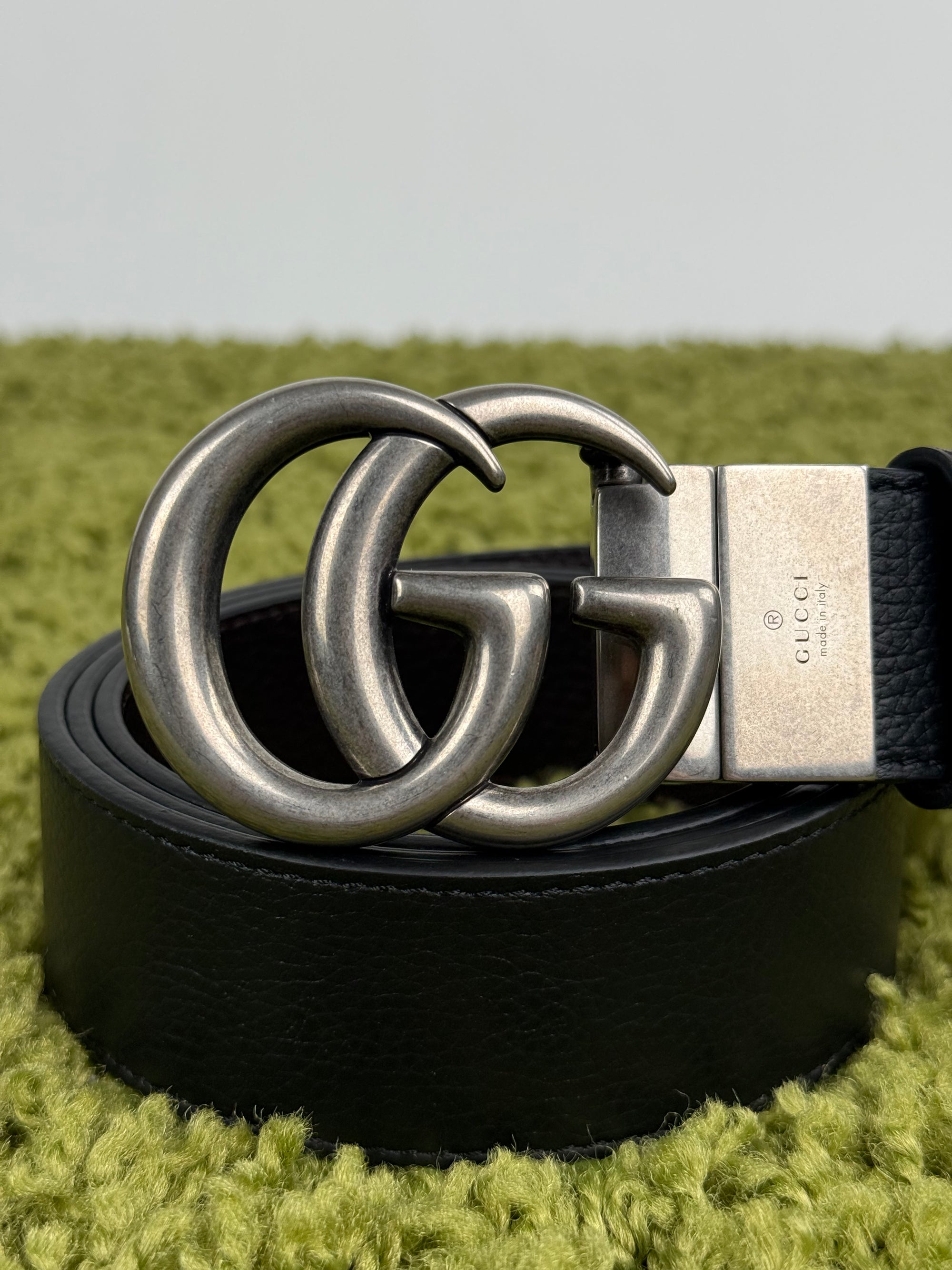 Cintura Gucci Nero Argento 105/42