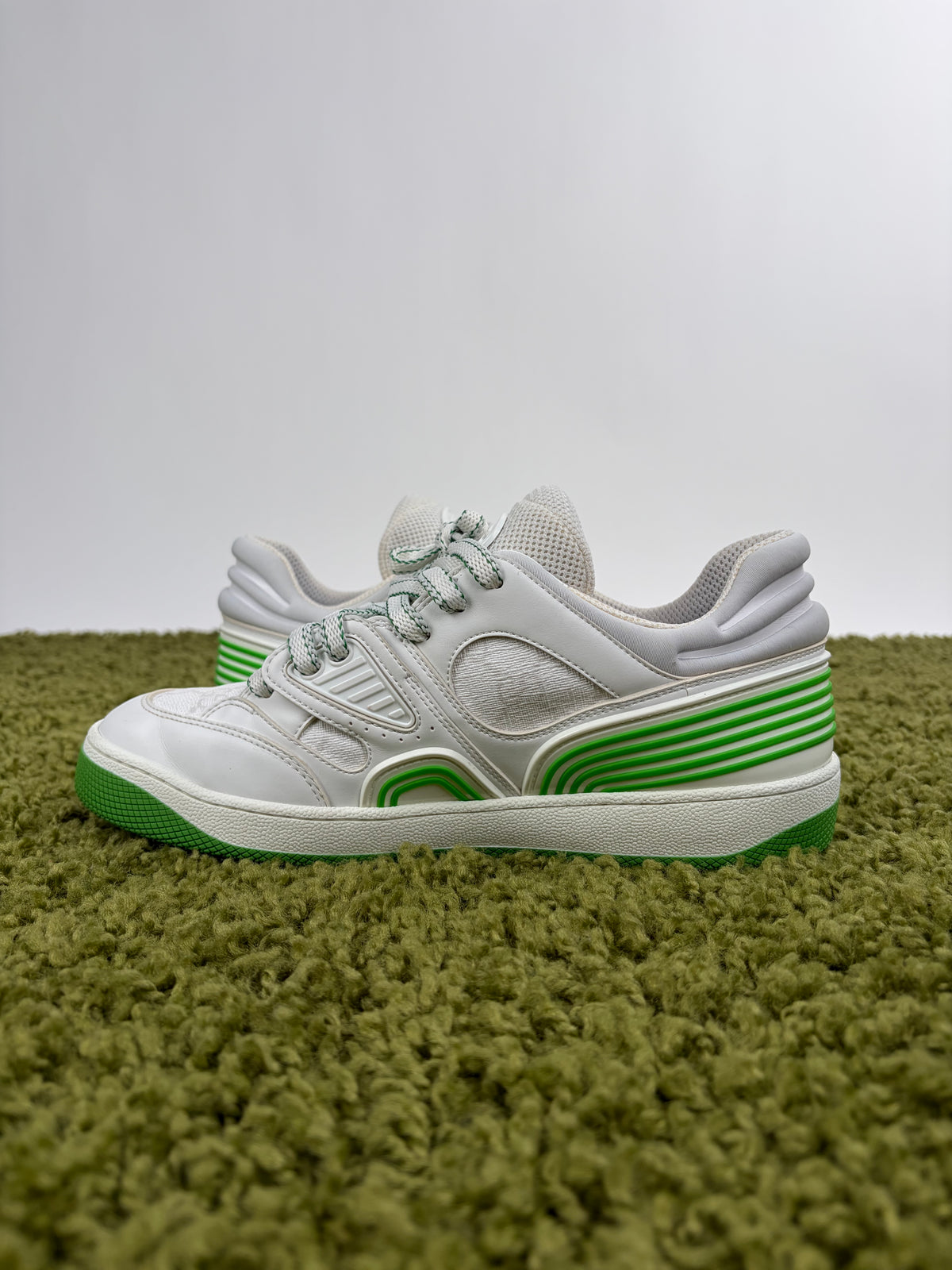 Gucci Basket Low Bianco Verde 38