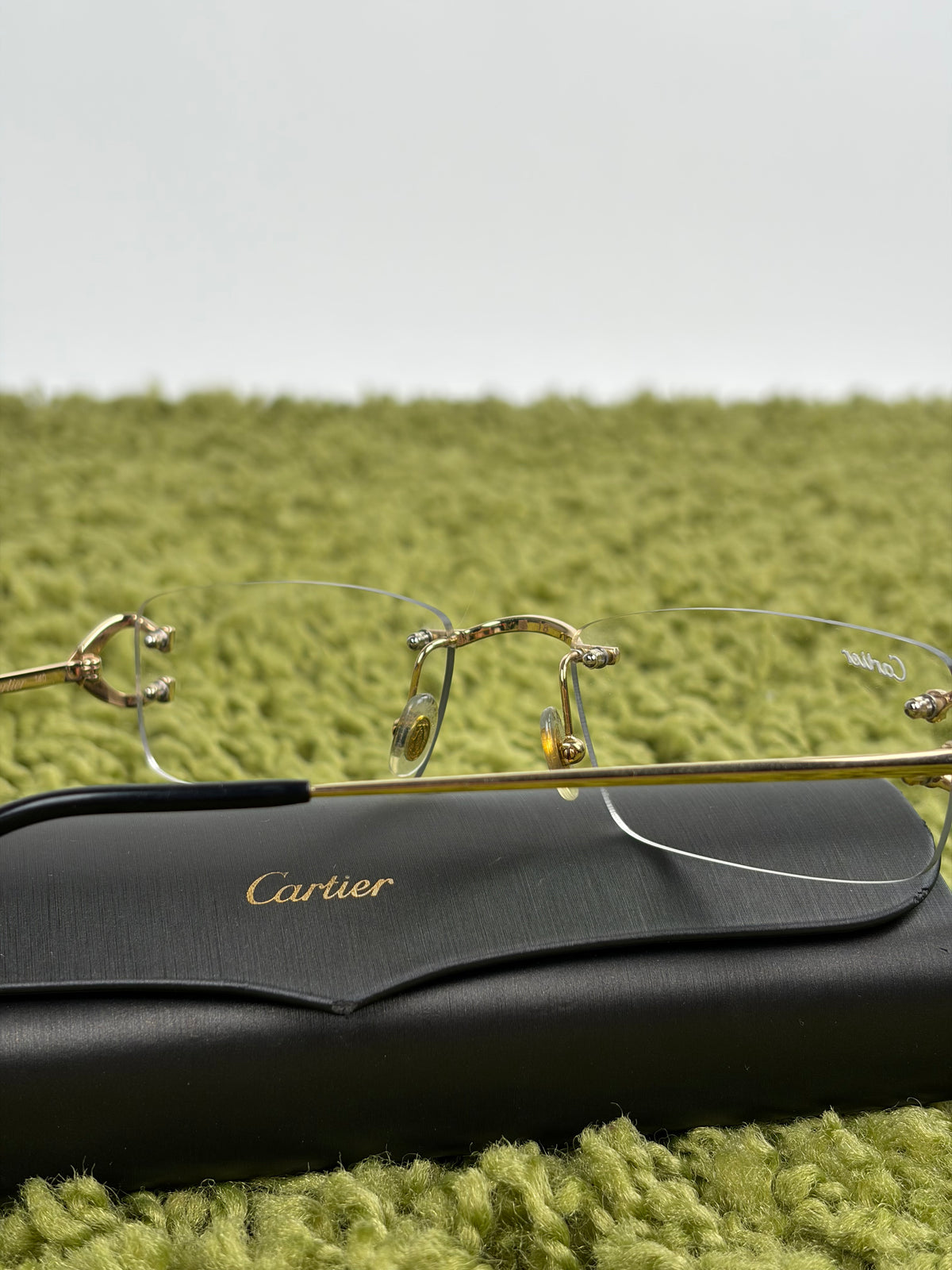 Occhiali da sole Cartier Eyewear Con montatura a giorno e aste Oro