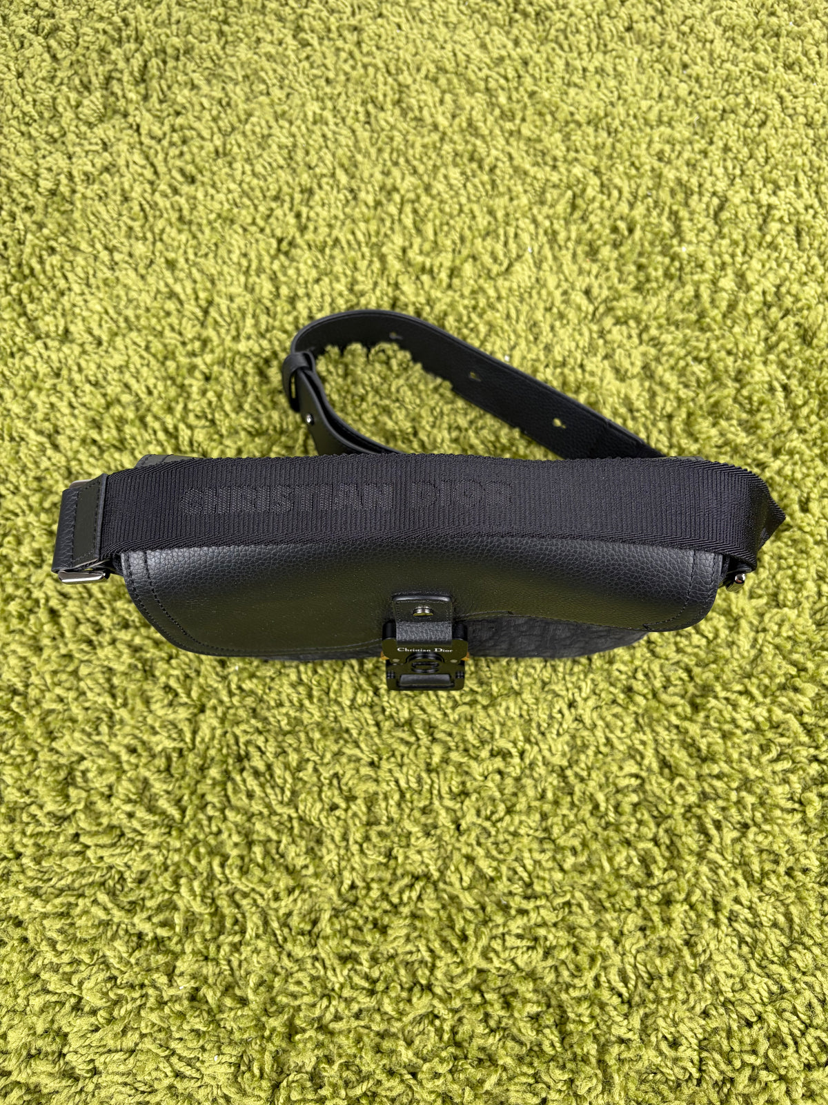 Borsa a tracolla Christian Dior Saddle con pattina Nero