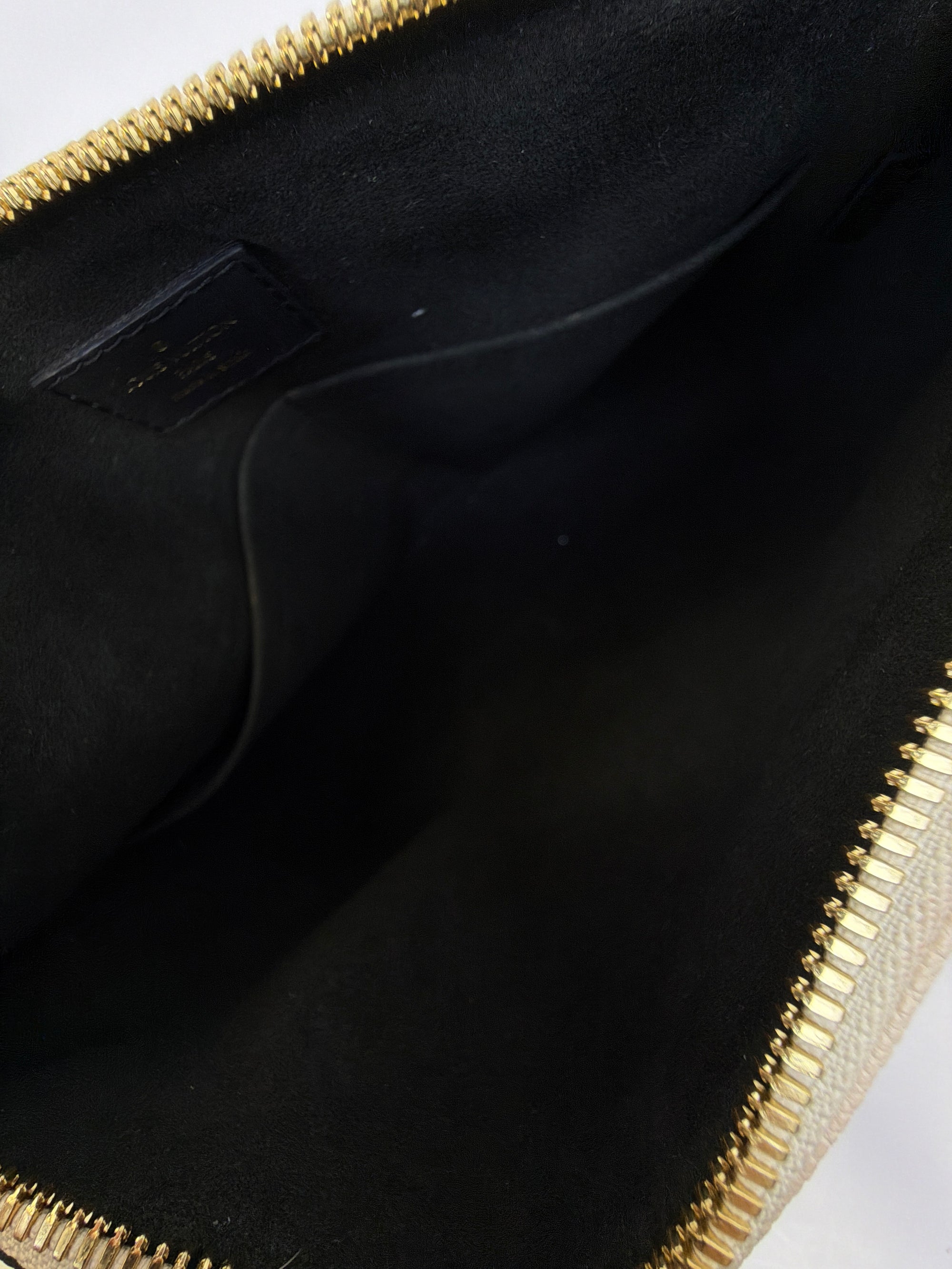 Borsa Louis Vuitton V tote BB nera panna e oro