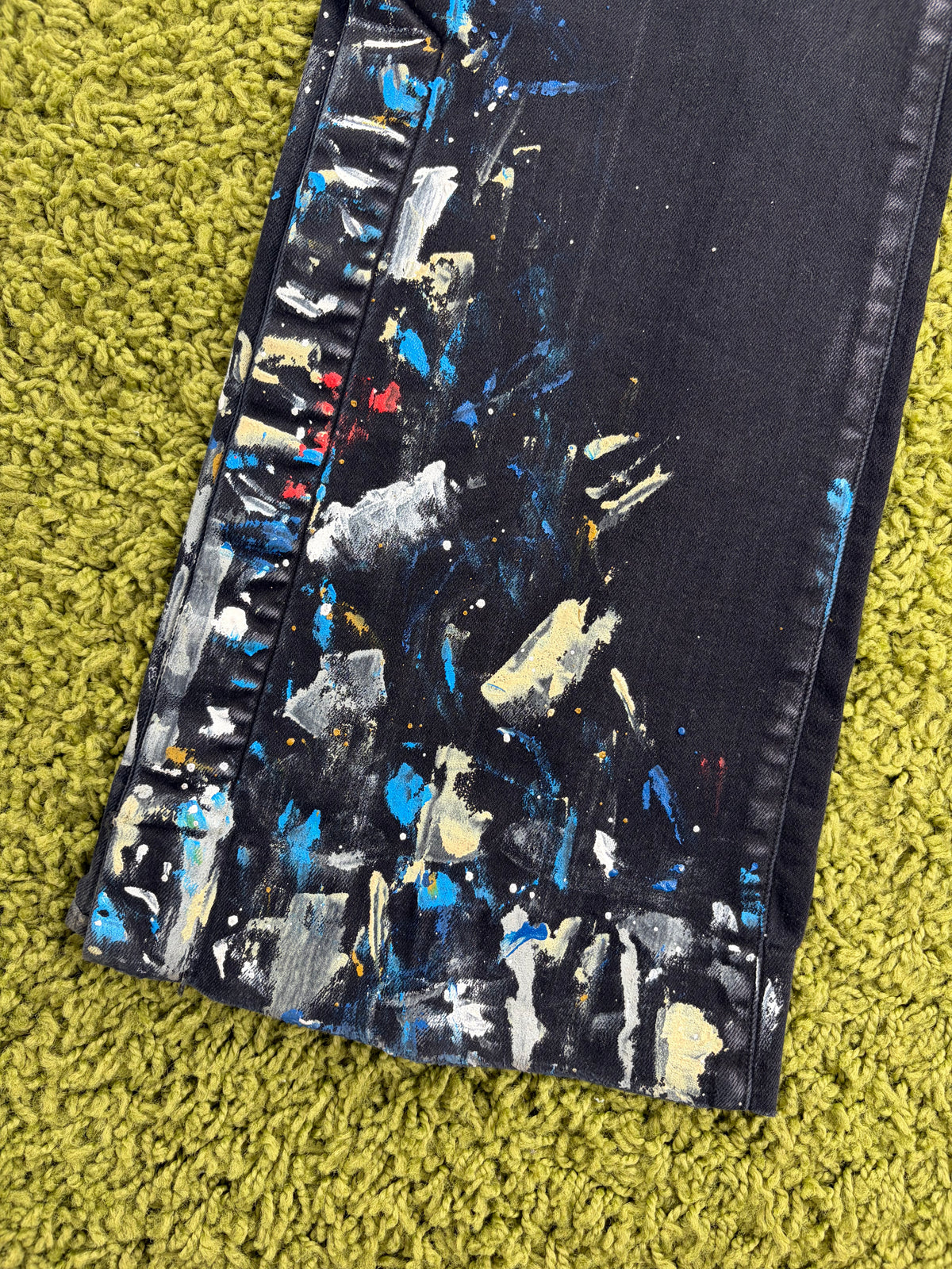 Jeans Amiri Paint Splatter Nero Multicolor 36