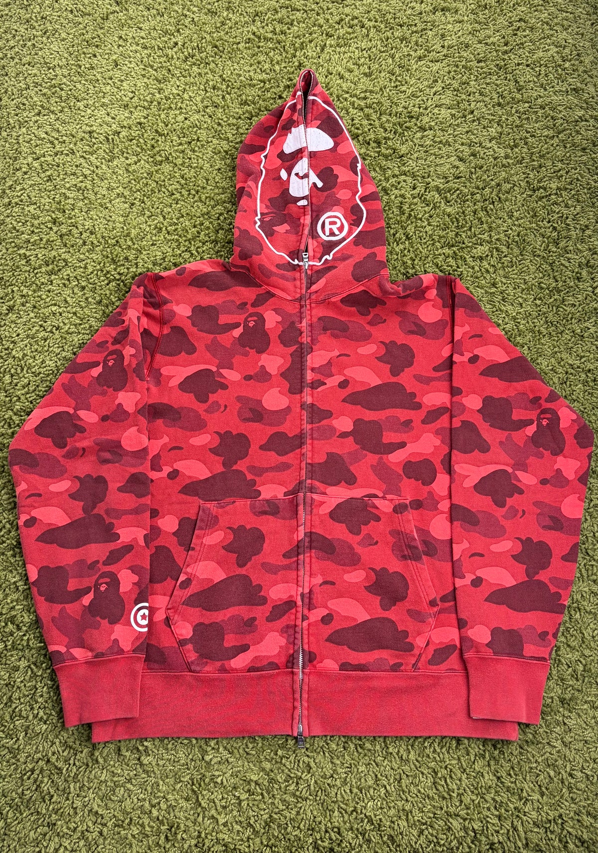 Zip Up Hoodie Bape Rosso XXL