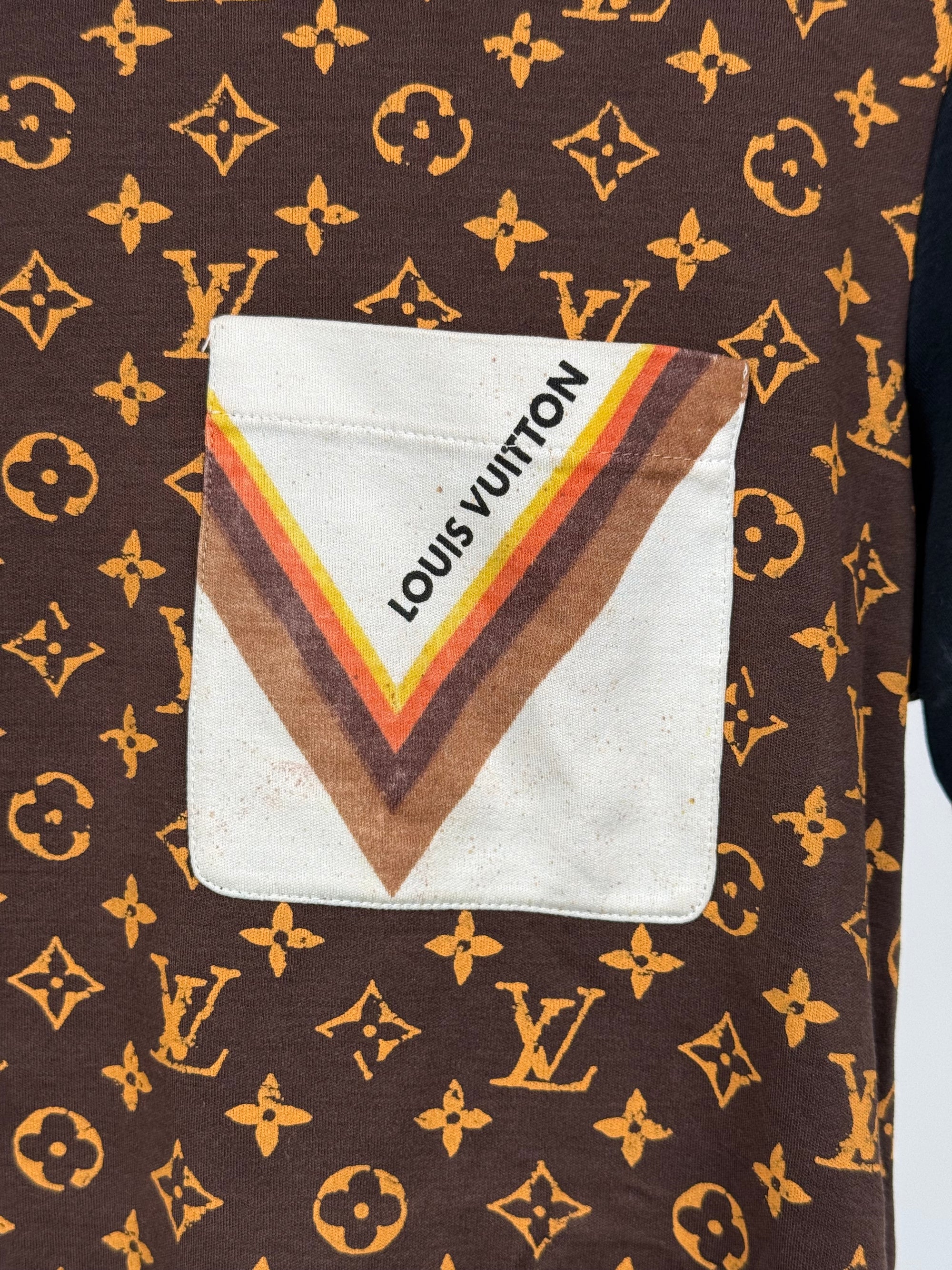 T shirt Louis Vuitton femminile Size L marrone e nera