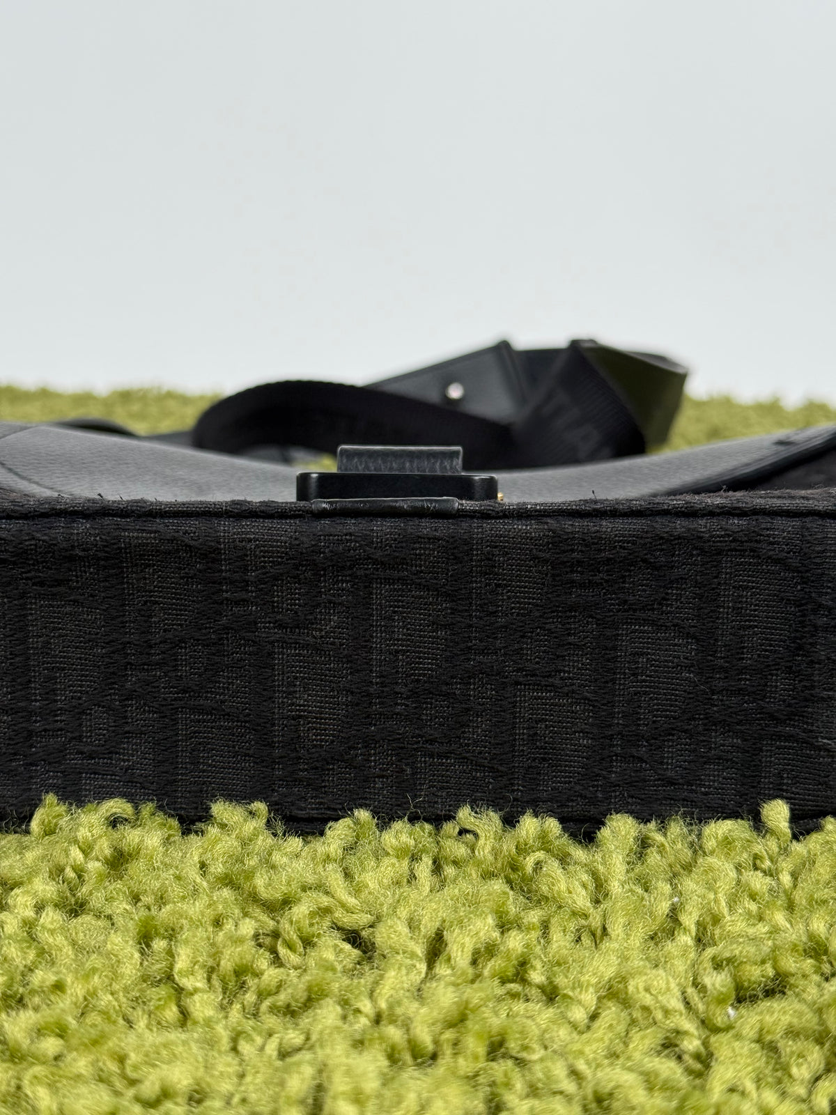 Borsa a tracolla saddle in jacquard Christian Dior Nero
