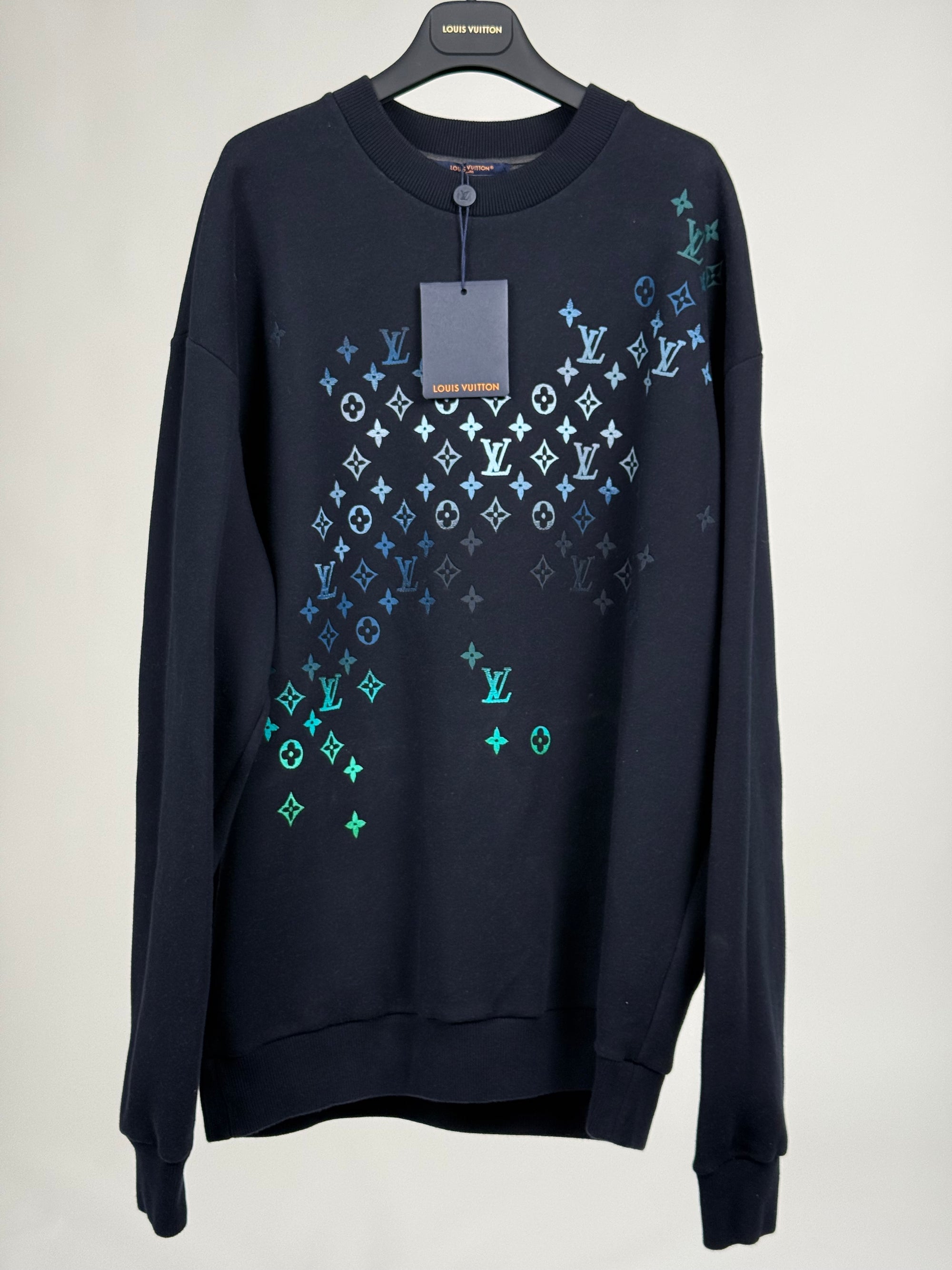 Felpa Louis Vuitton Size XXL blu azzurra a verde
