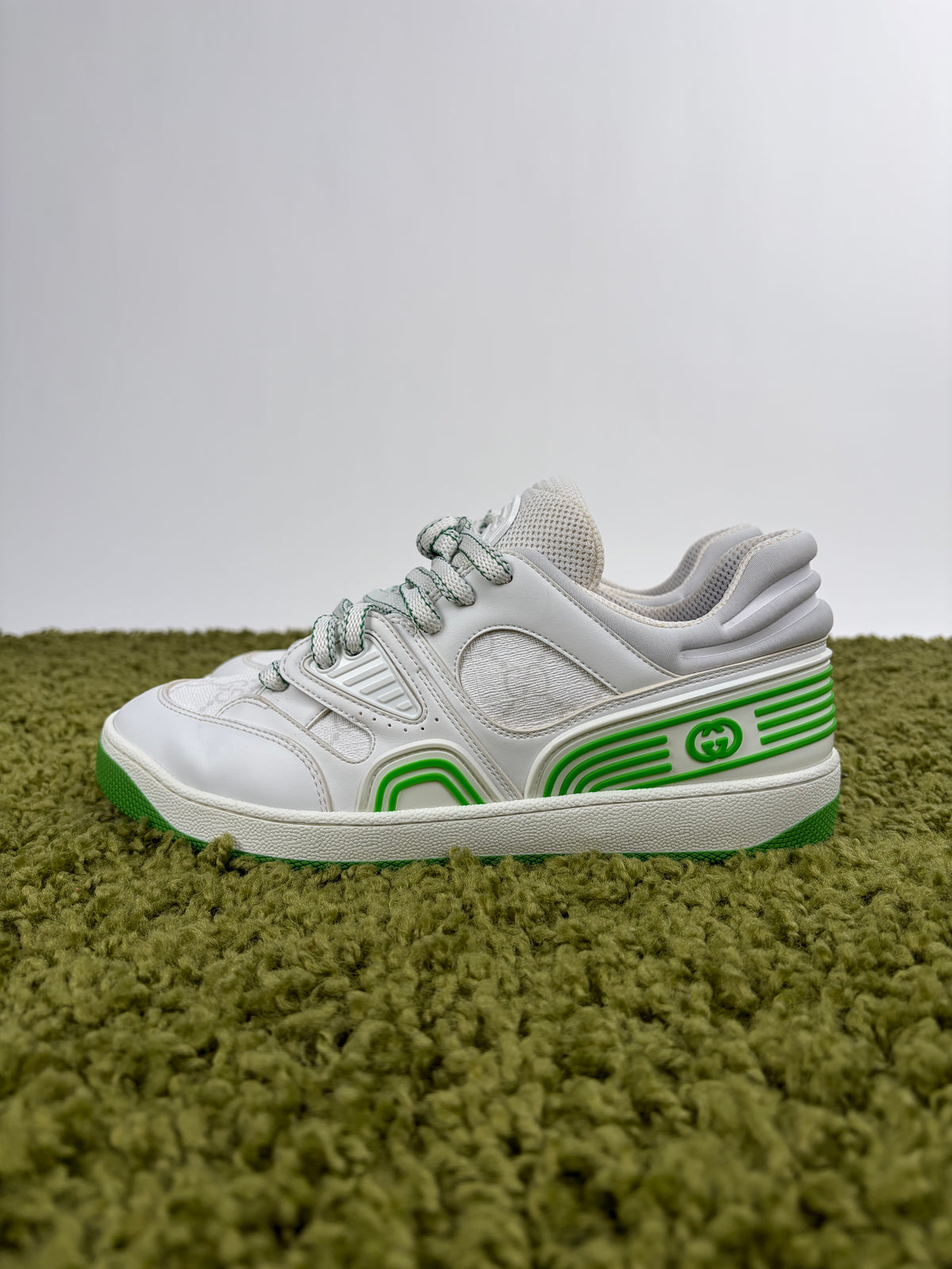 Gucci Basket Low Bianco Verde 38