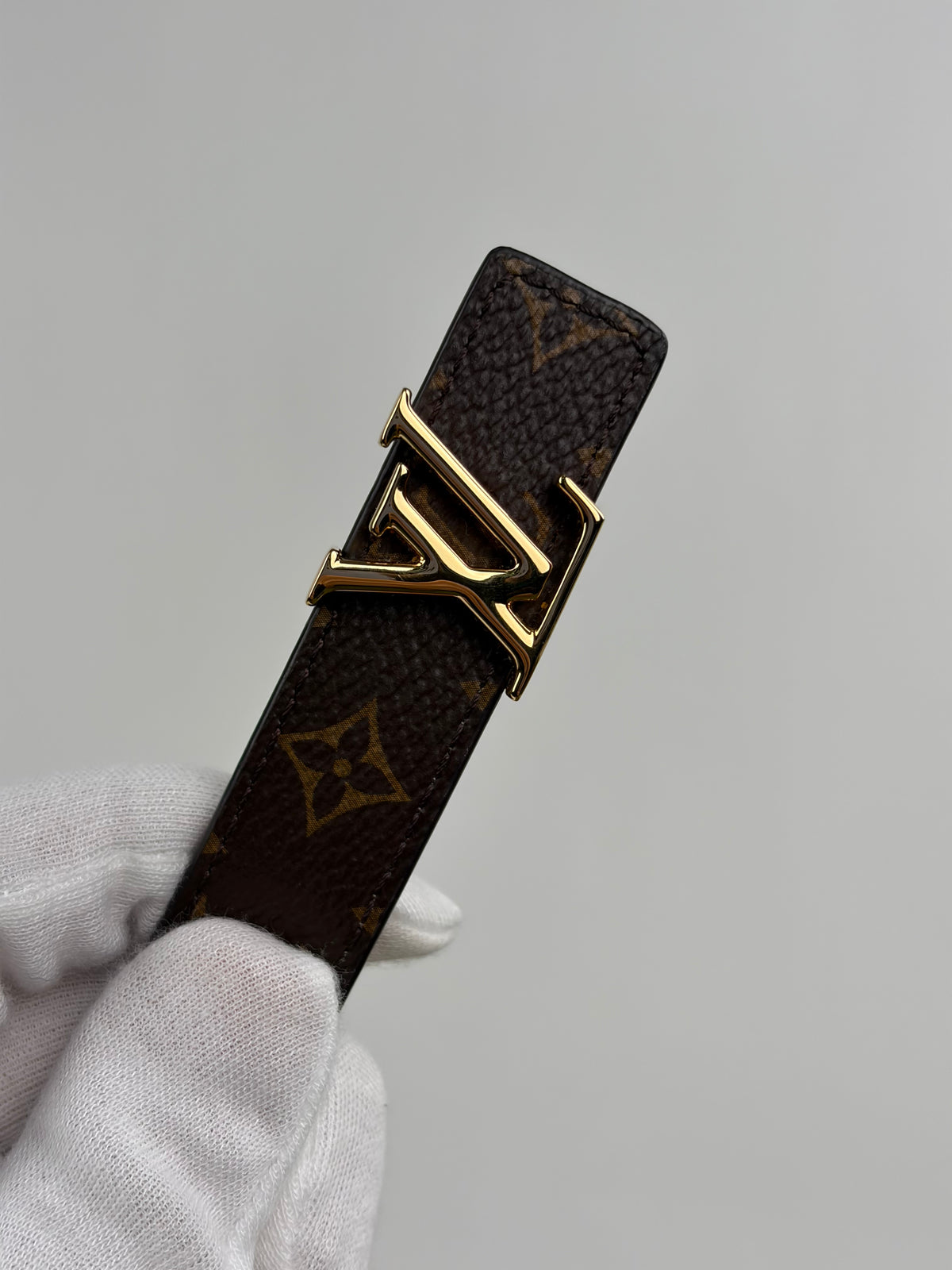 Cintura Louis Vuitton Marrone Reversibile 85/34 112cm
