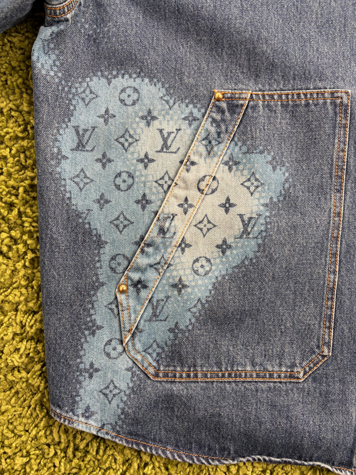 Giacca Louis Vuitton Monogram Halftone Denim L - Second Hand Di Fiore