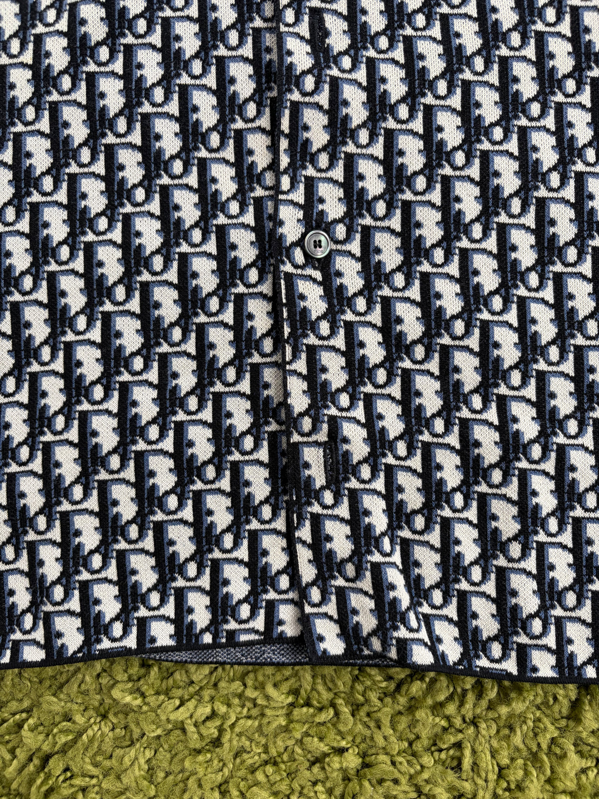 Polo Christian Dior in Jacquard Bianco Blu Navy  S