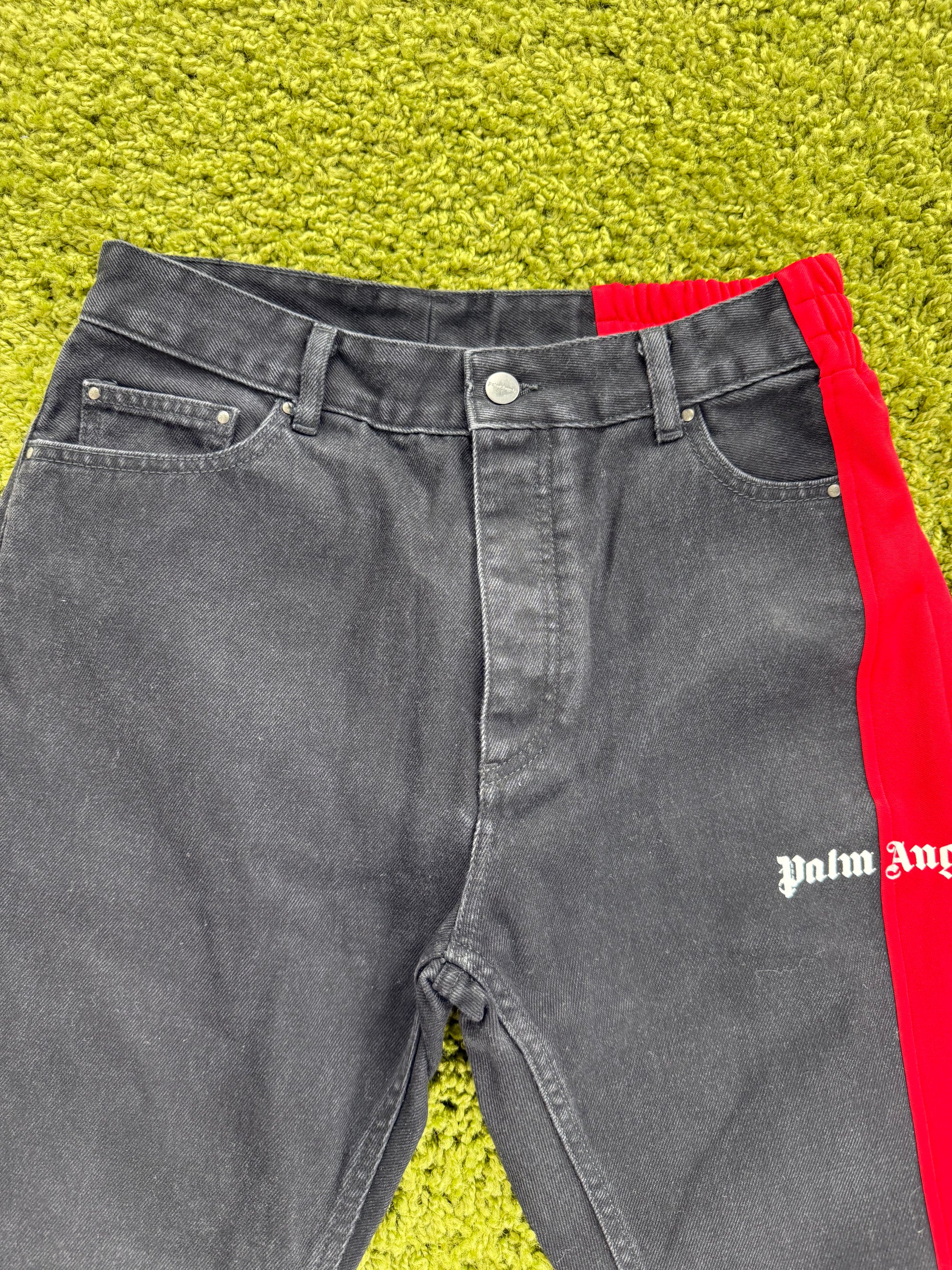 Jeans Palm Angels Nero Rosso 32
