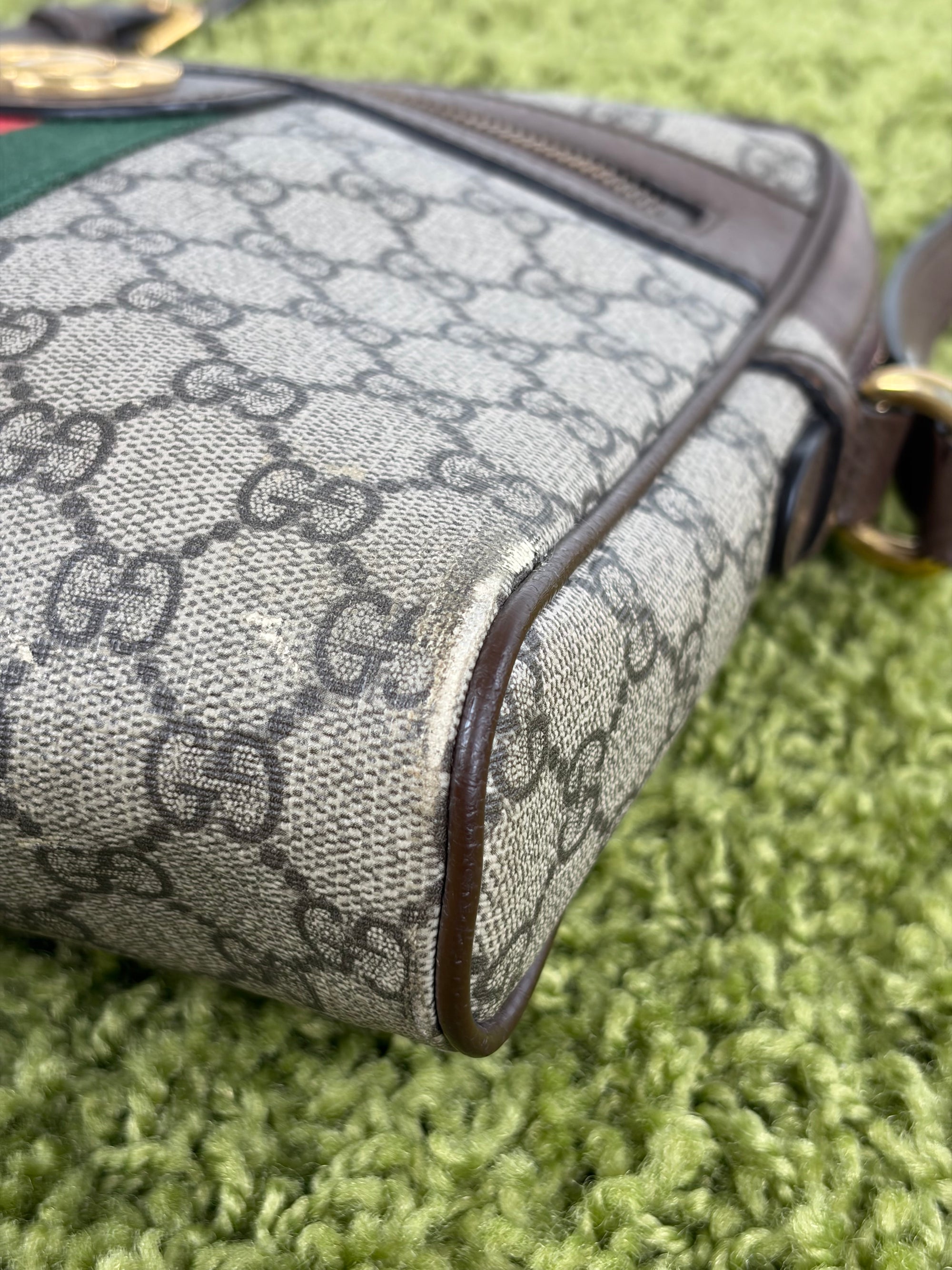 Borsello Gucci beige verde e rosso