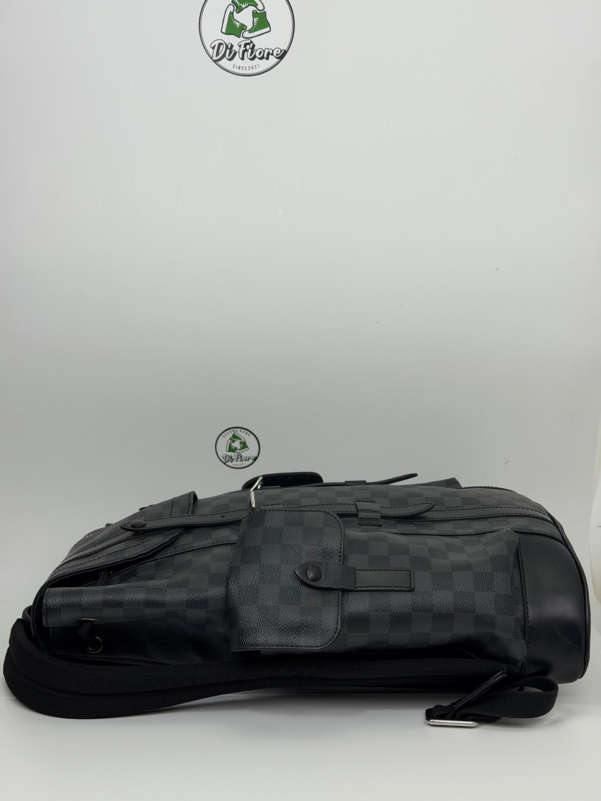 Zaino Louis Vuitton Christopher damier MM grigio e nero