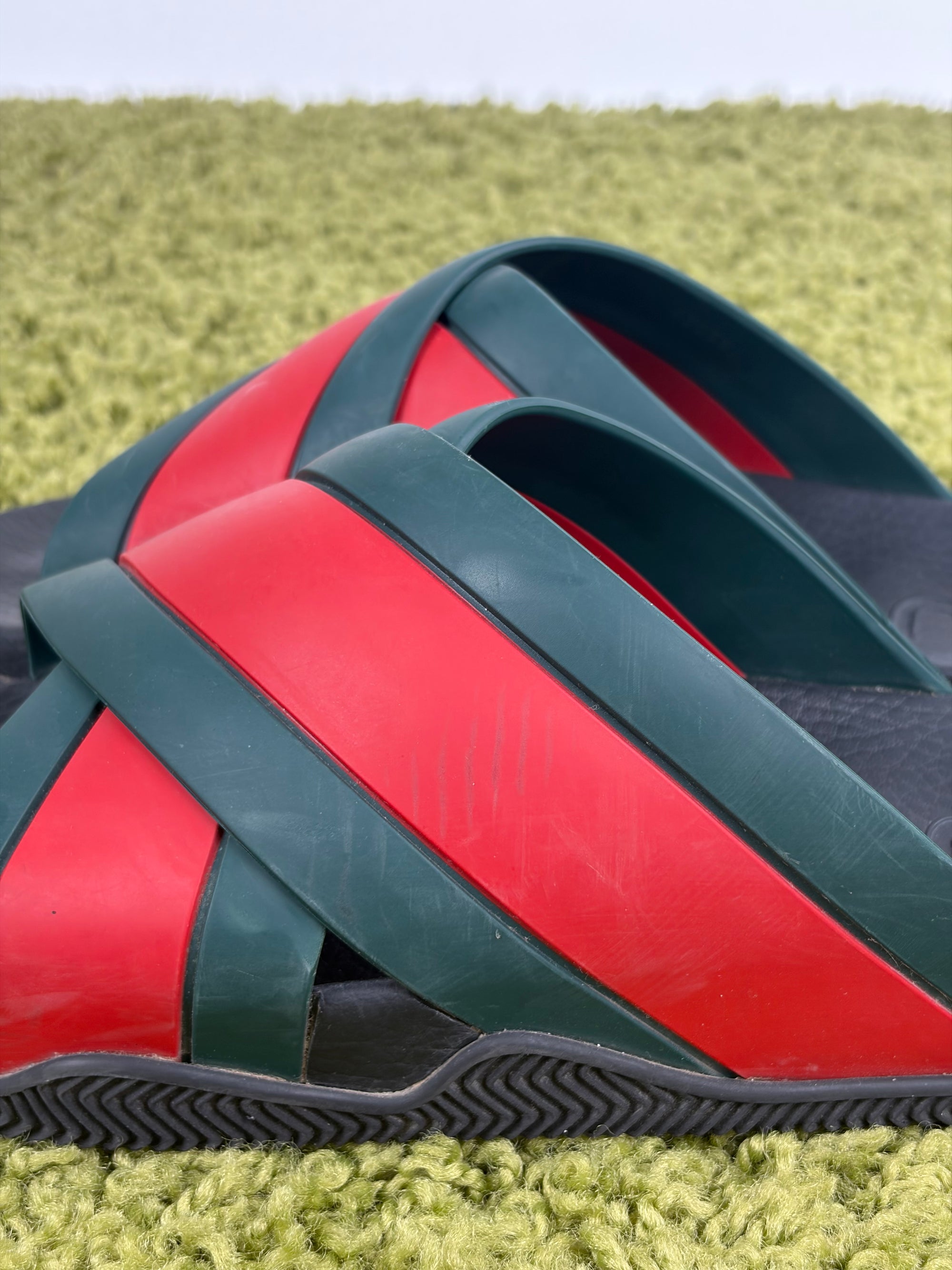 Sandali Gucci Size 9=43 nere verdi e rosse