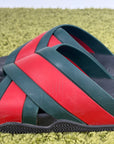Sandali Gucci Size 9=43 nere verdi e rosse