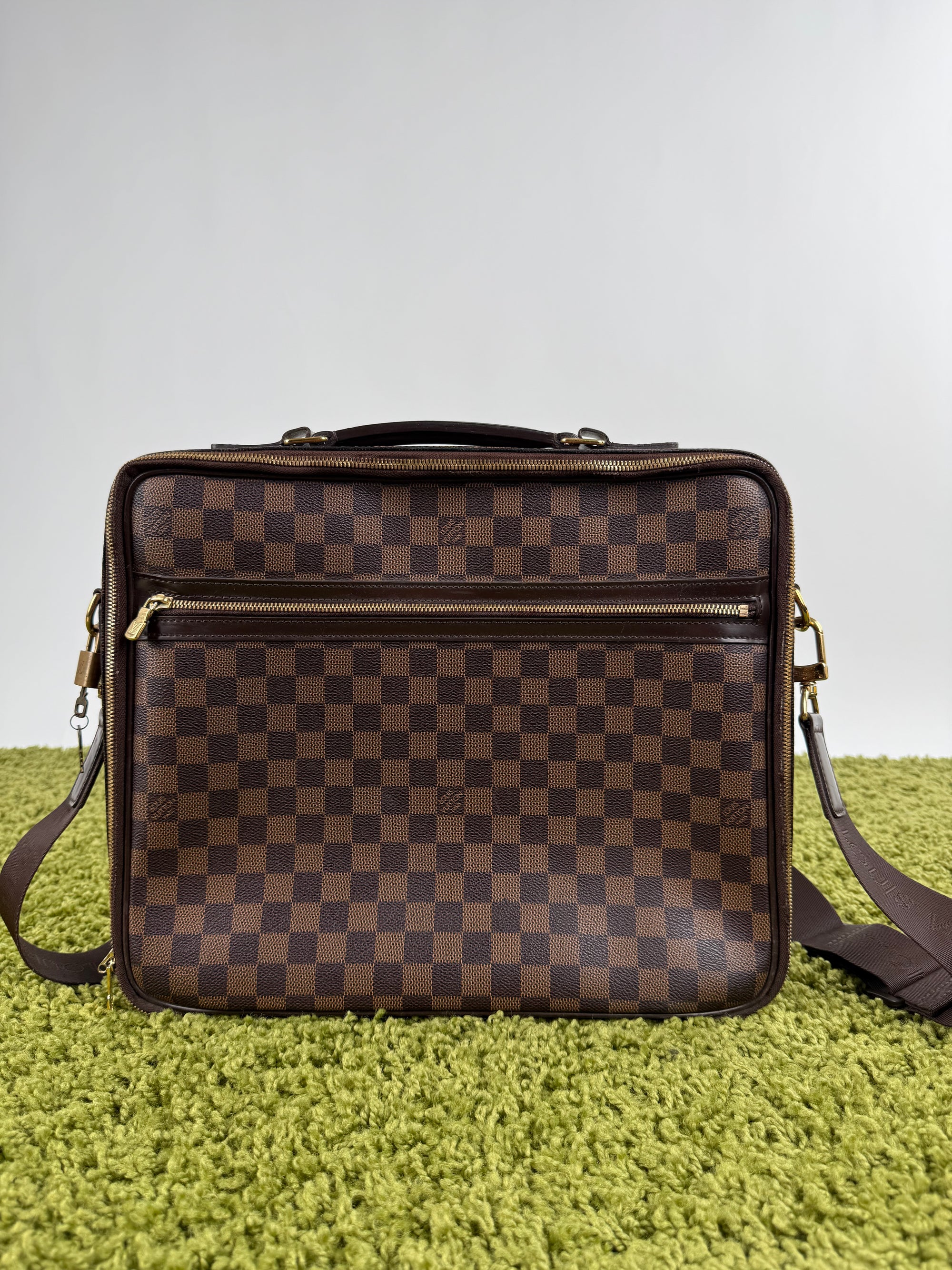 Borsa Sabana In tela Damier Ébène Louis Vuitton Marrone