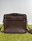 Borsa Sabana In tela Damier Ébène Louis Vuitton Marrone