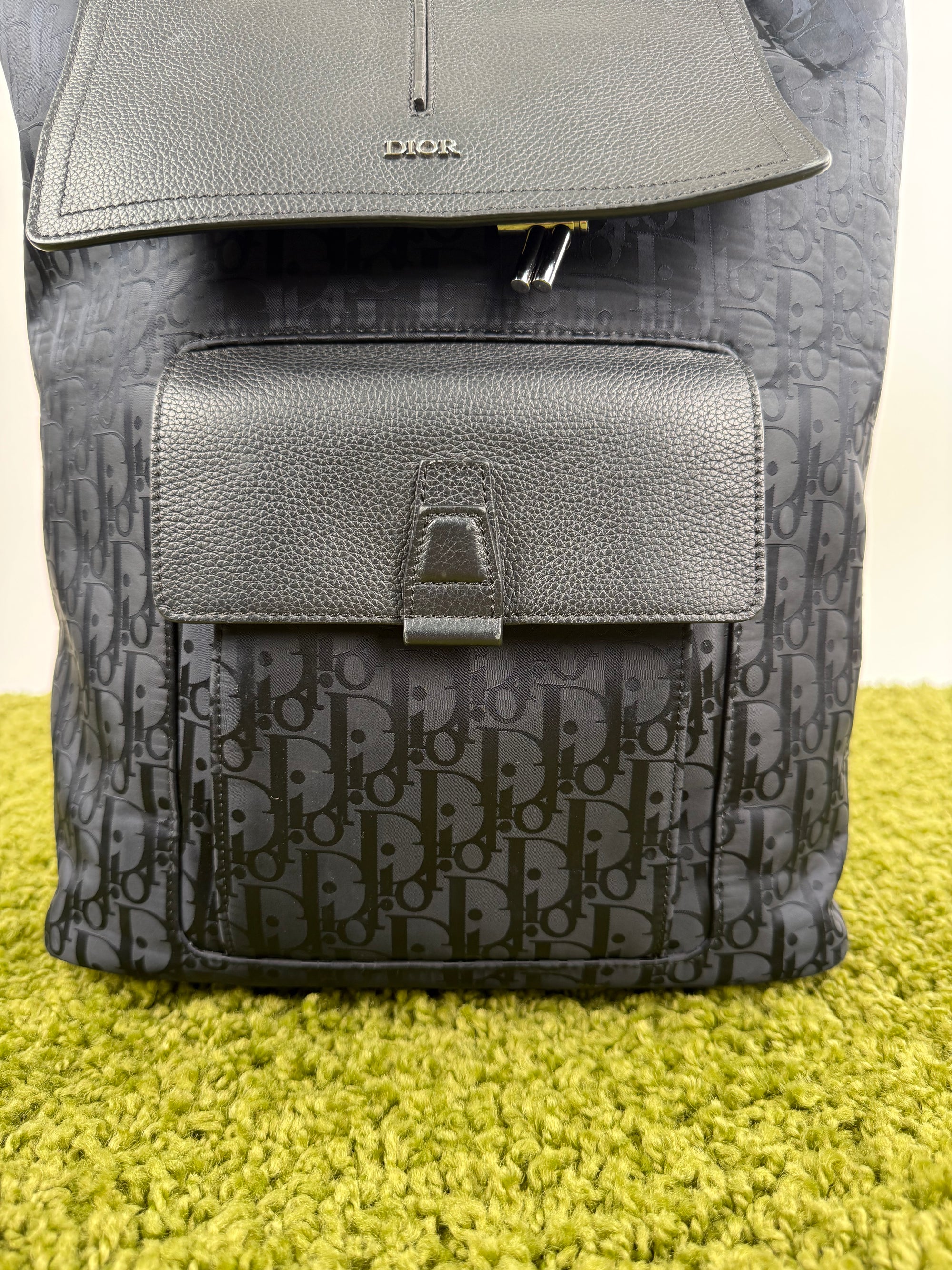 Zaino Dior in Jacquard e pelle di vitello